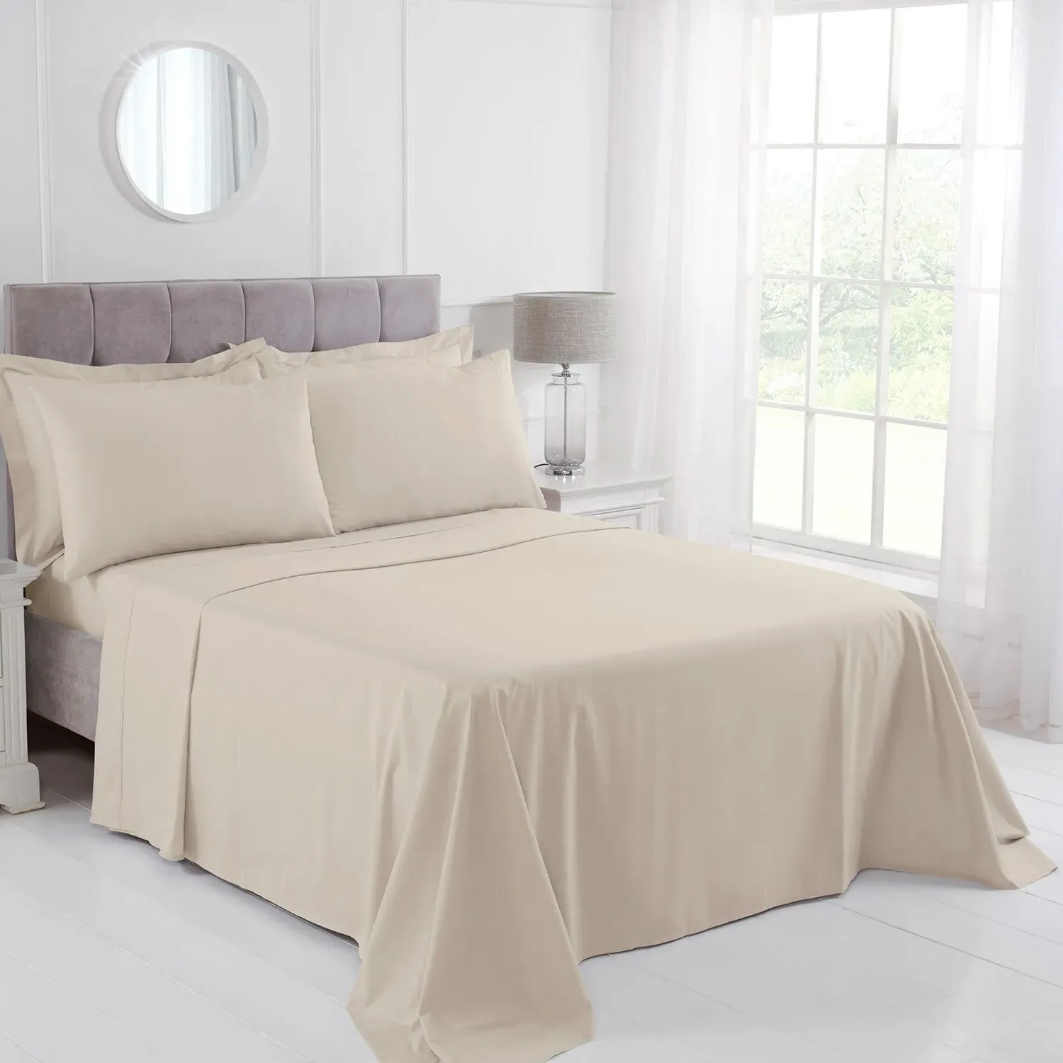 180TC Single Flat Sheet - Natural, 100% Cotton product