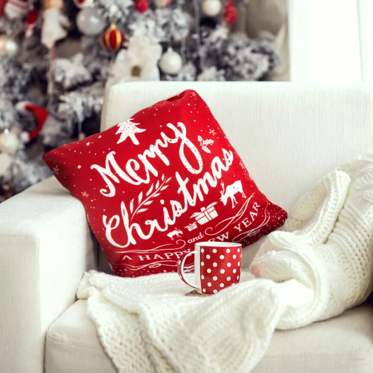 2-Pack Cushion Covers - Red, Velvet image