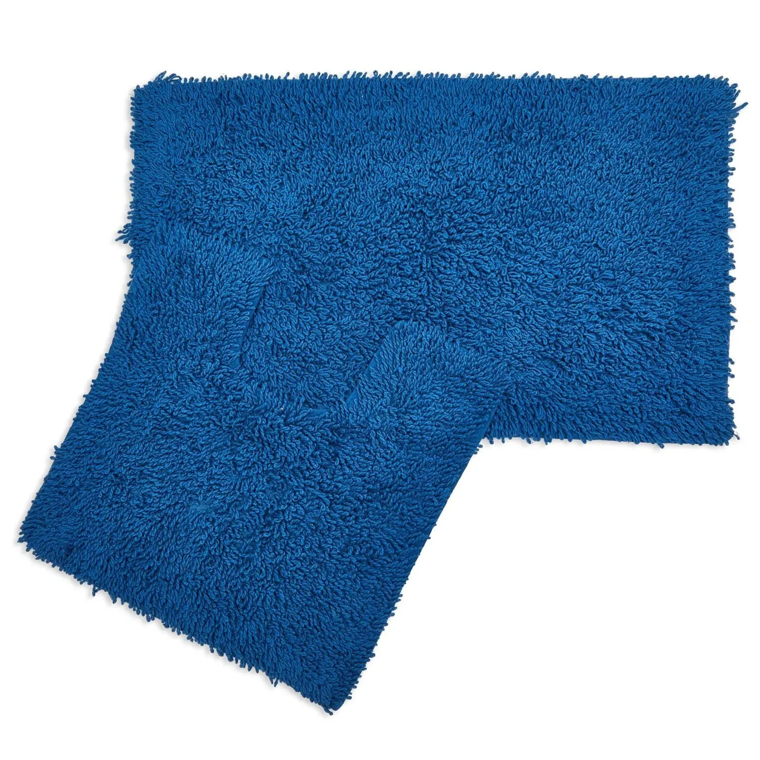 2-Piece Bath Mat Set Non-Slip - Blue, Cotton