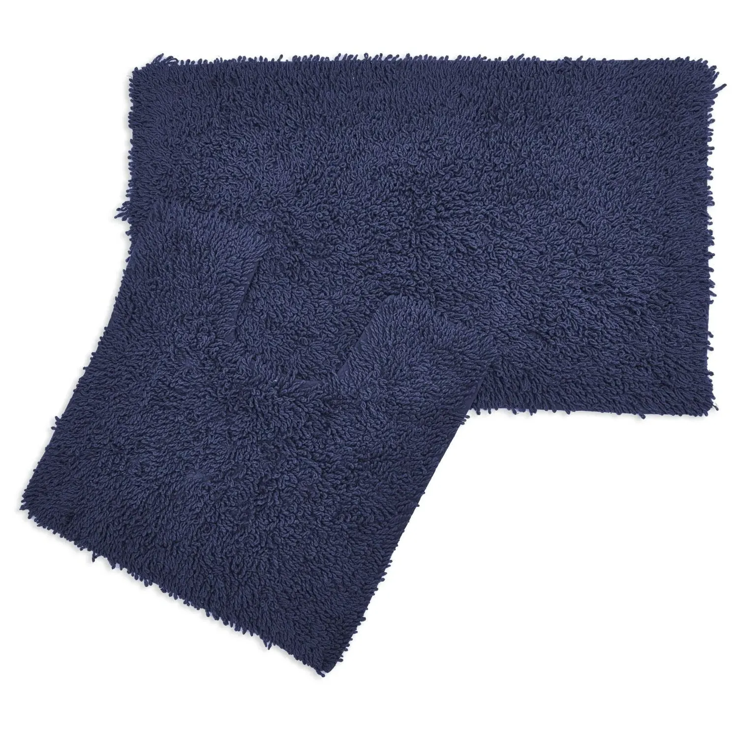 2-Piece Bath Mat Set Non-Slip - Navy, Cotton