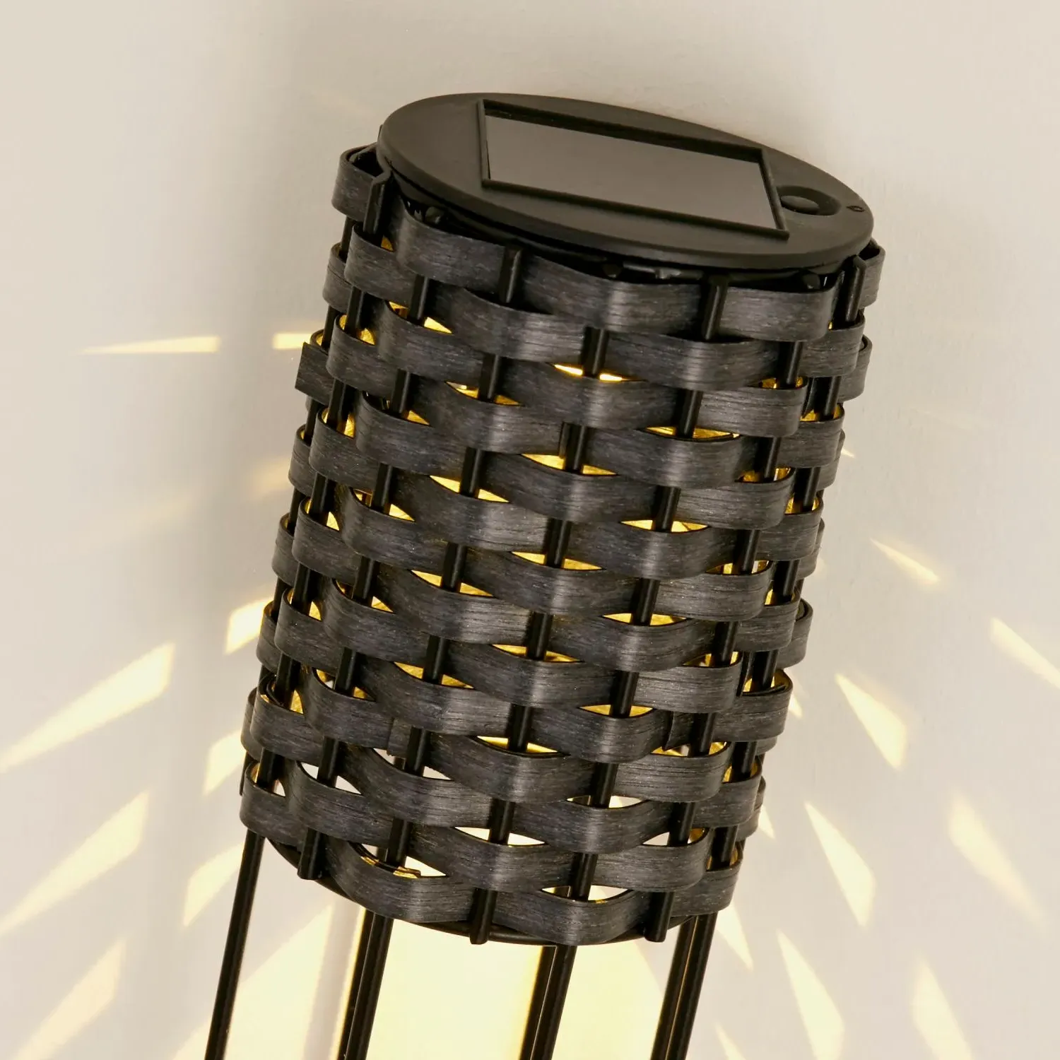 2-Piece Solar Stake Light Set - Grey, Rattan
