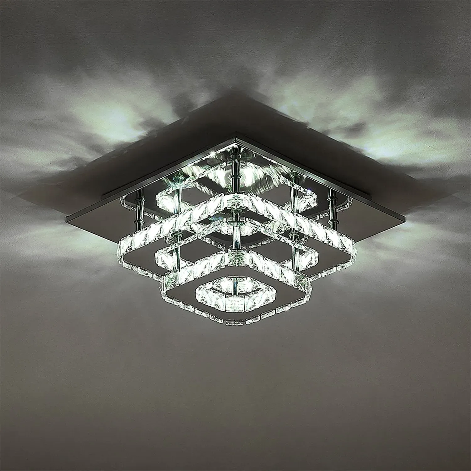 2-Tier Crystal LED Ceiling Light 36W - Silver by Julian Charles, image 2