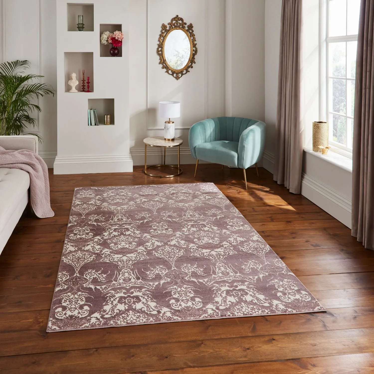 200x285cm Area Rug - Pink, Polyester