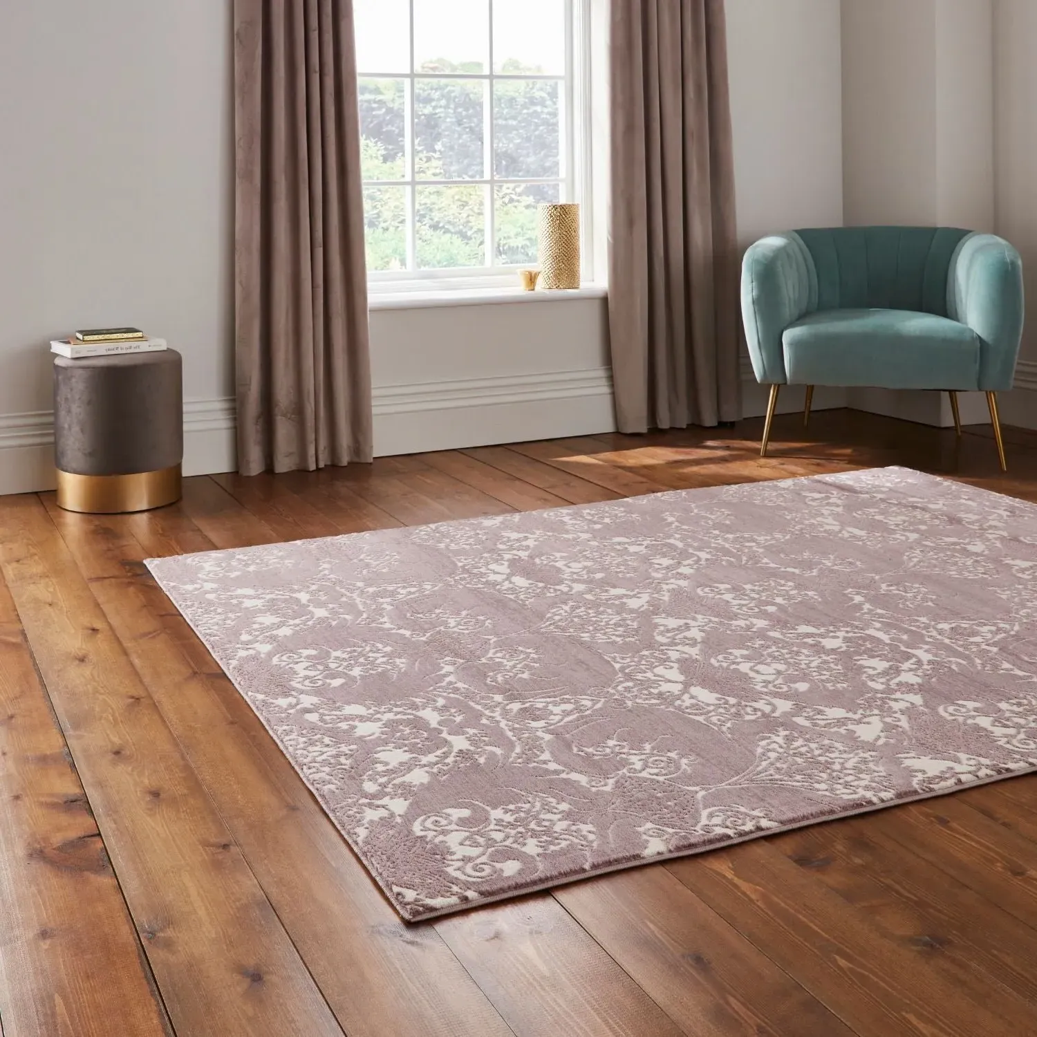 200x285cm Area Rug - Pink, Polyester