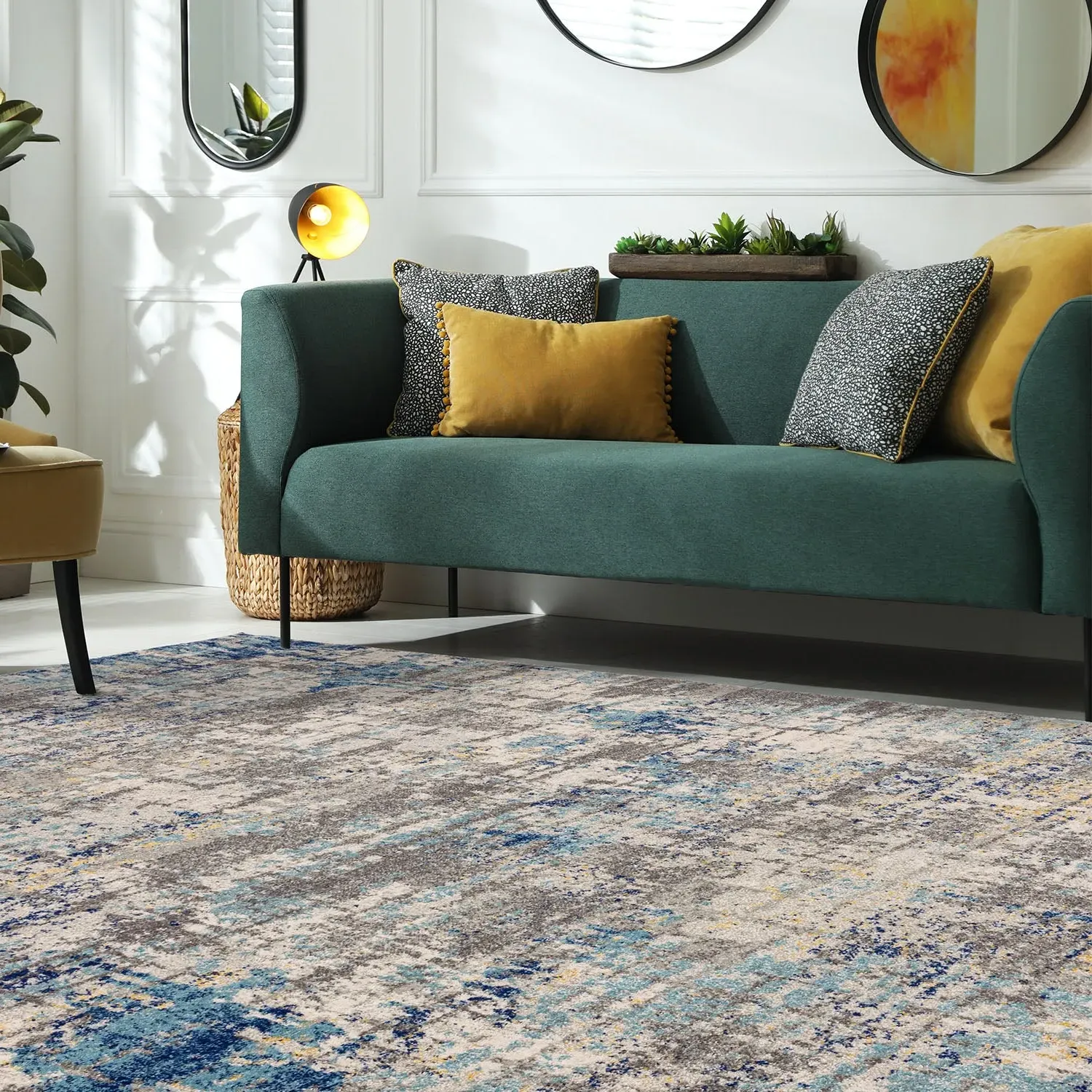 200x290 Rug Illusion Pattern - Blue, Polypropylene image