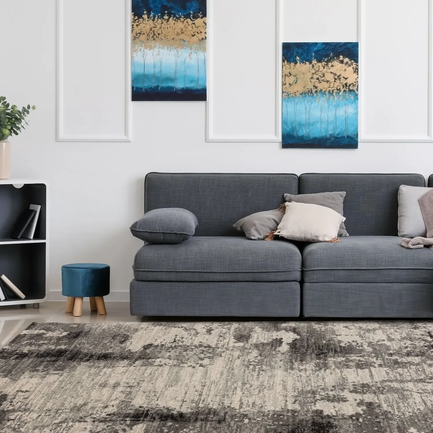 200x290cm Area Rug - Charcoal Grey, Polypropylene