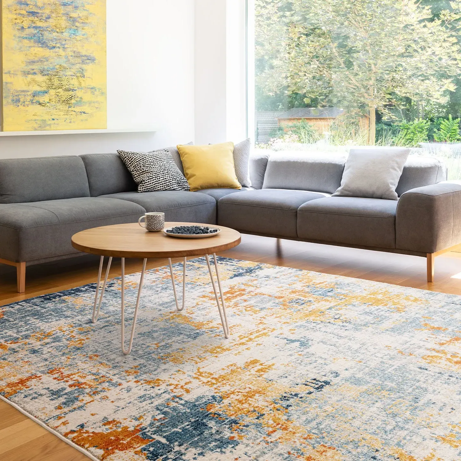 200x290cm Illusion Rug - Blue, Polypropylene