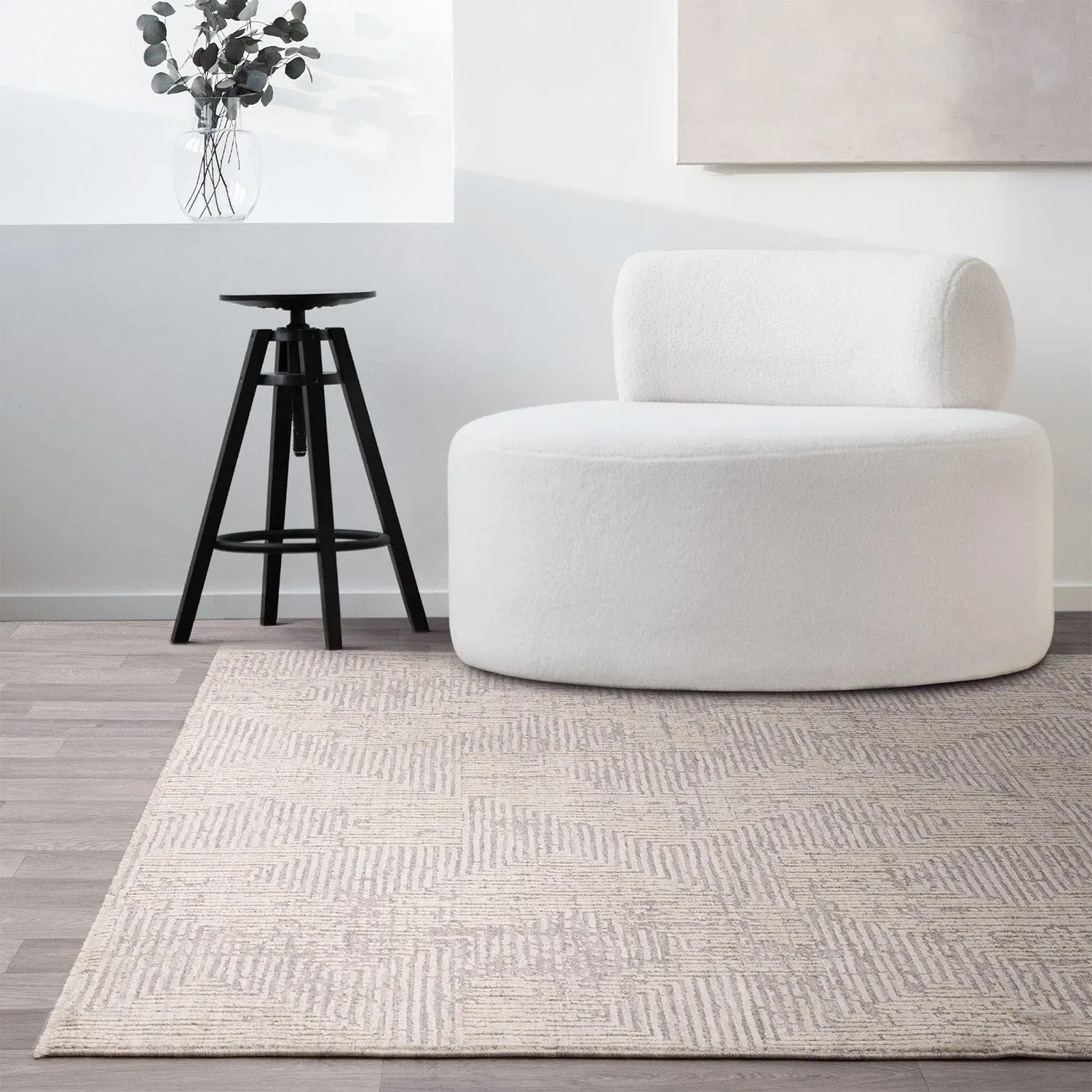 200x300 Boho Geometric Rug - Grey