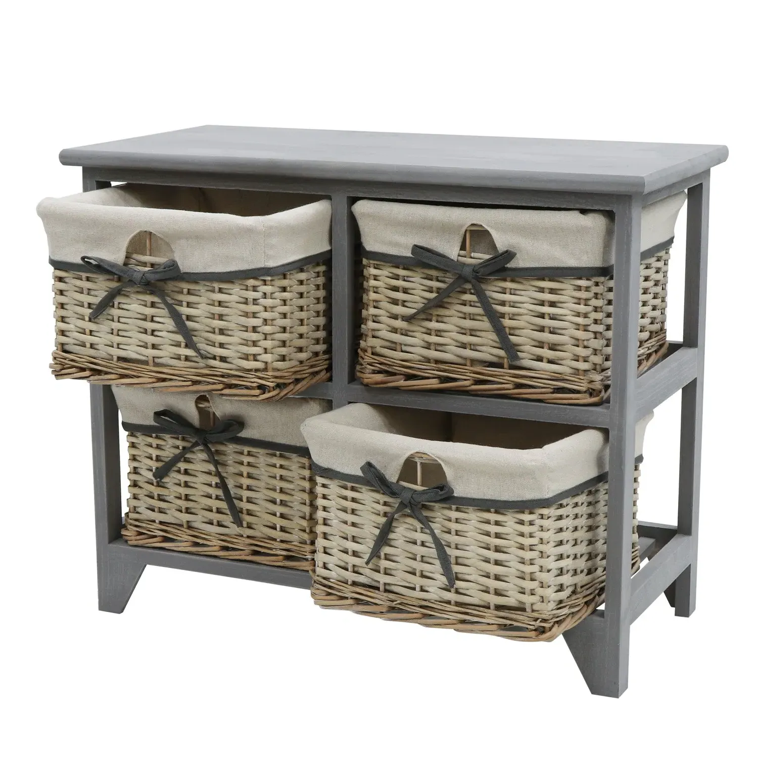 2x2 Drawer Storage Unit - Grey, Willow