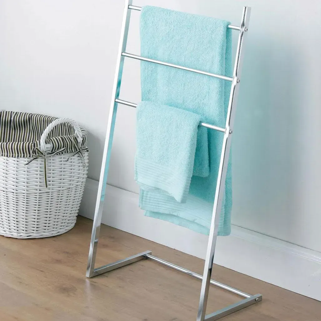 3-Arm Towel Stand - Silver, Chrome Metal