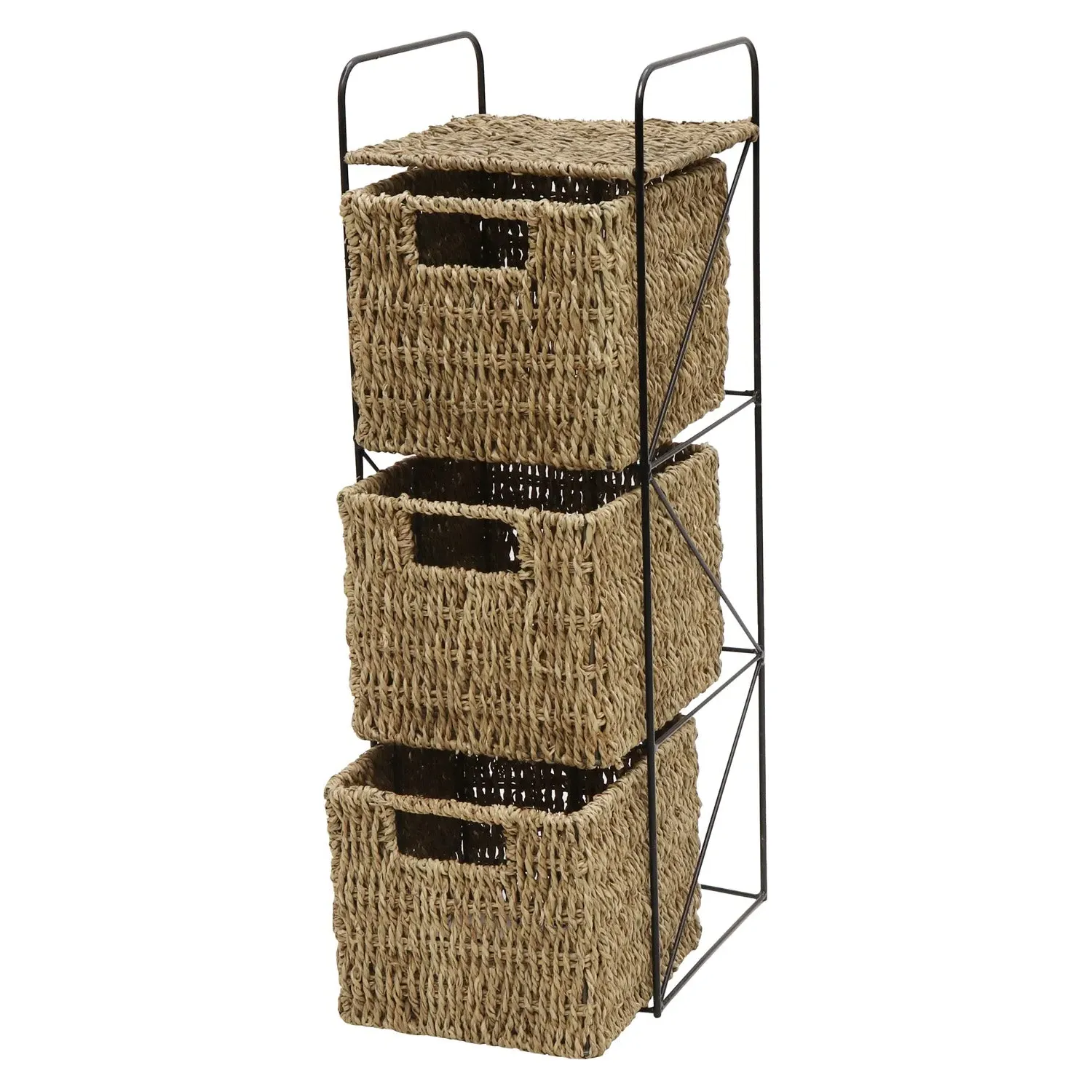 3-Drawer Storage Tower - Natural, Seagrass image