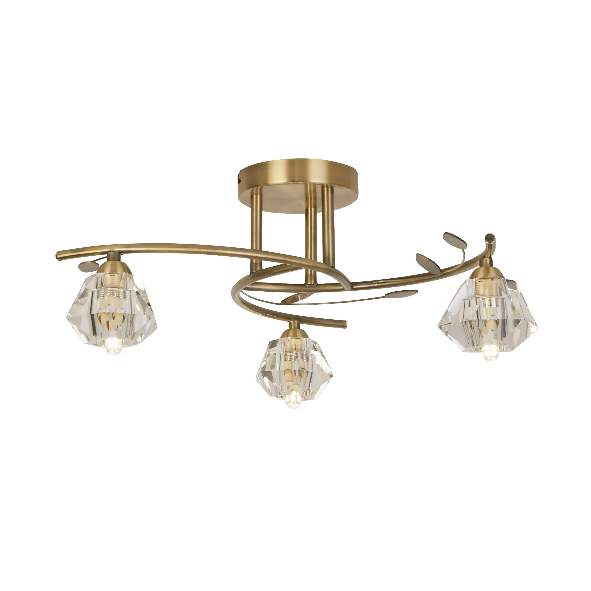 3-Light Ceiling Light - Gold, Antique Brass