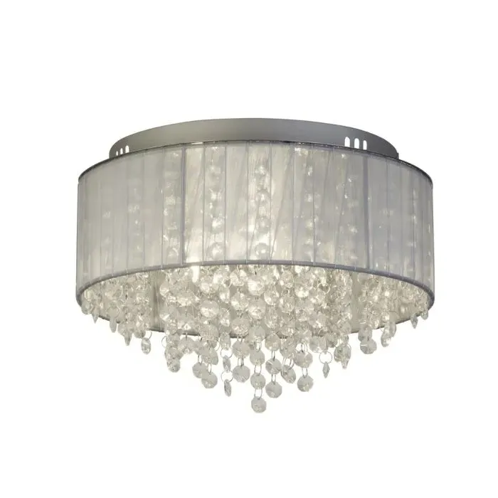 3-Light Ceiling Light with Chiffon Shade - Grey image