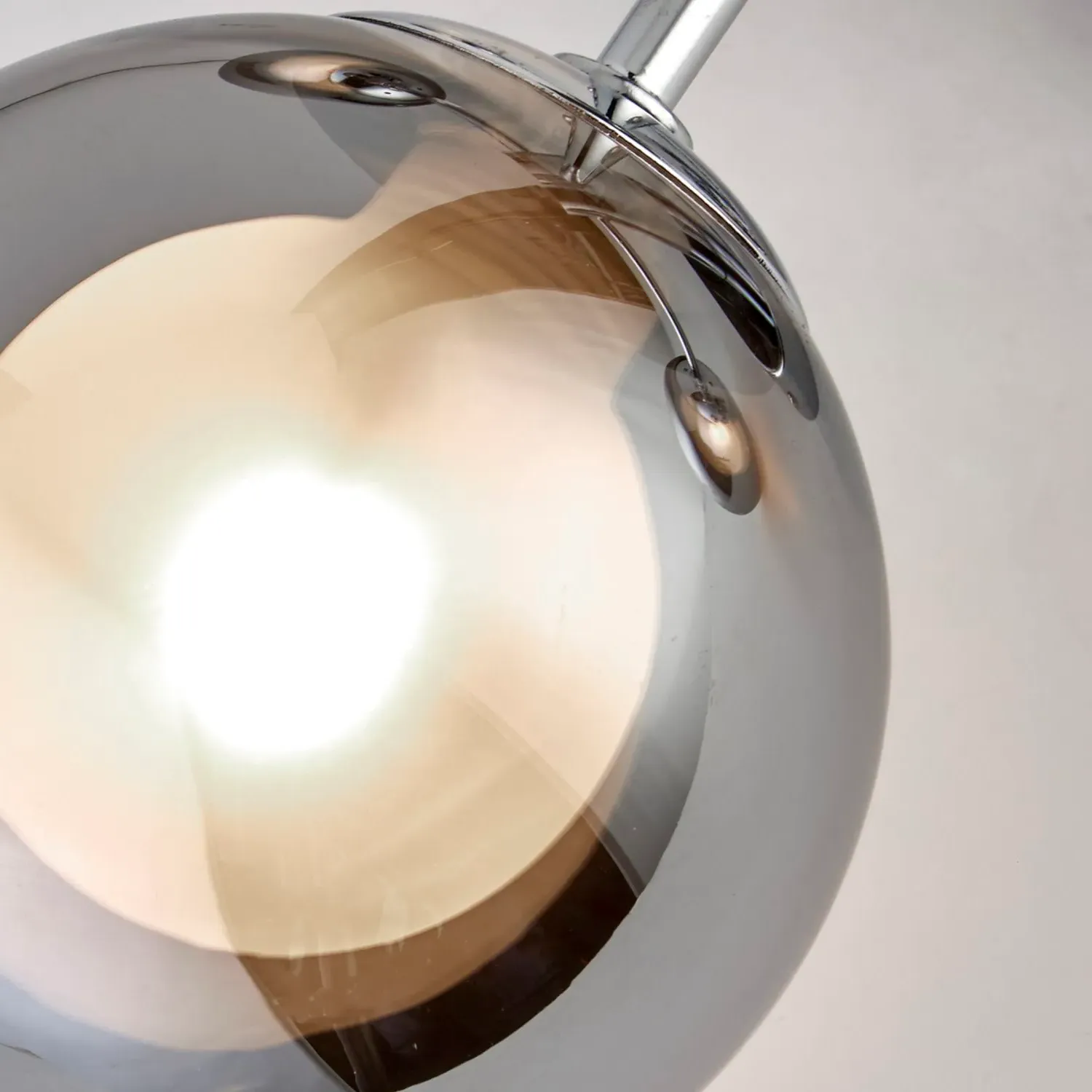 3-Light Ceiling Light with Shade - Chrome, Glass