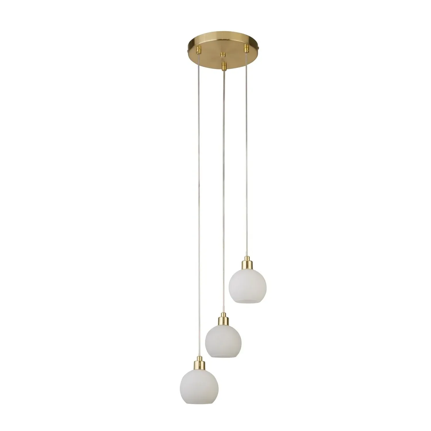 3-Light Cluster Pendant Light - White, Glass image