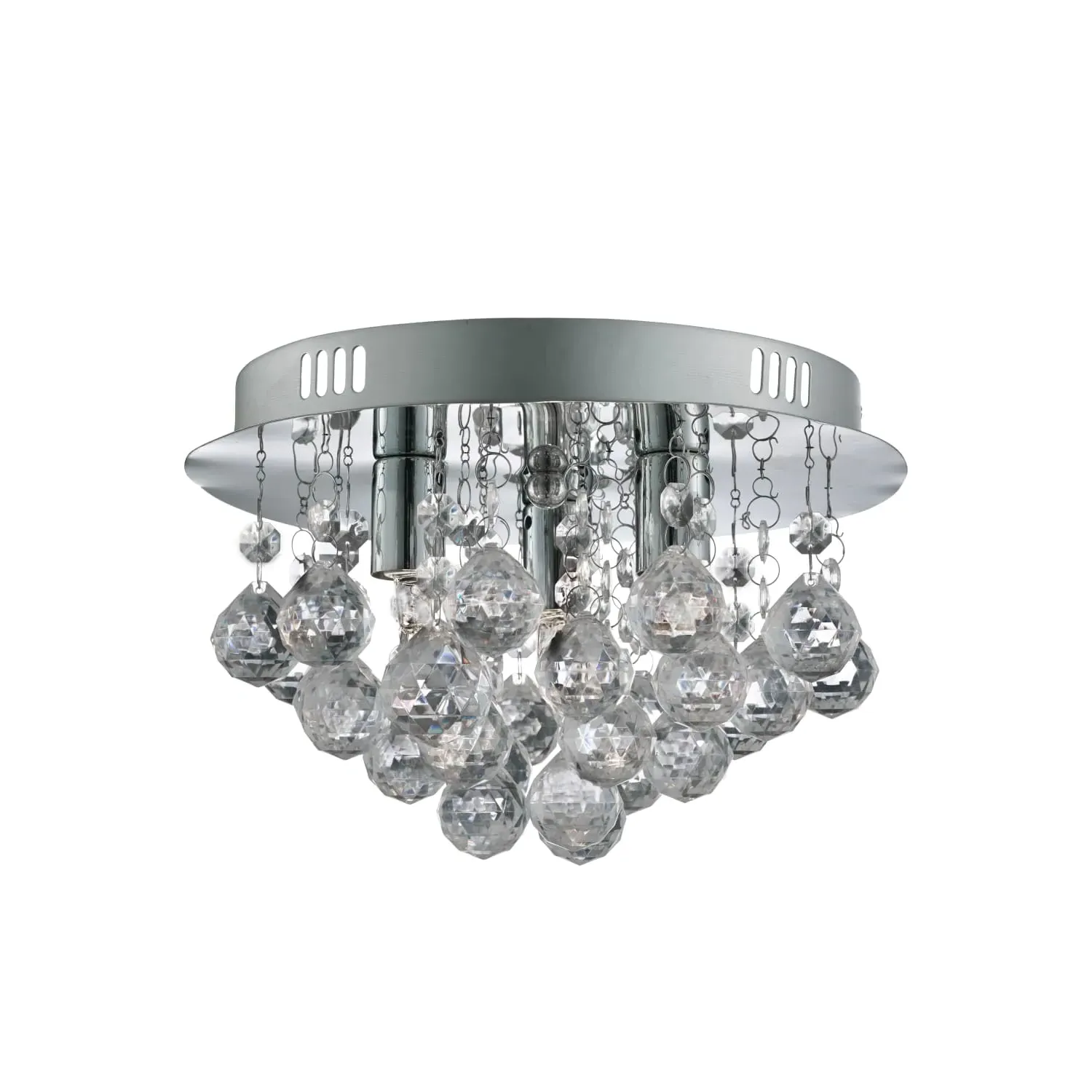 3-Light Flush Ceiling Light - Chrome, Acrylic