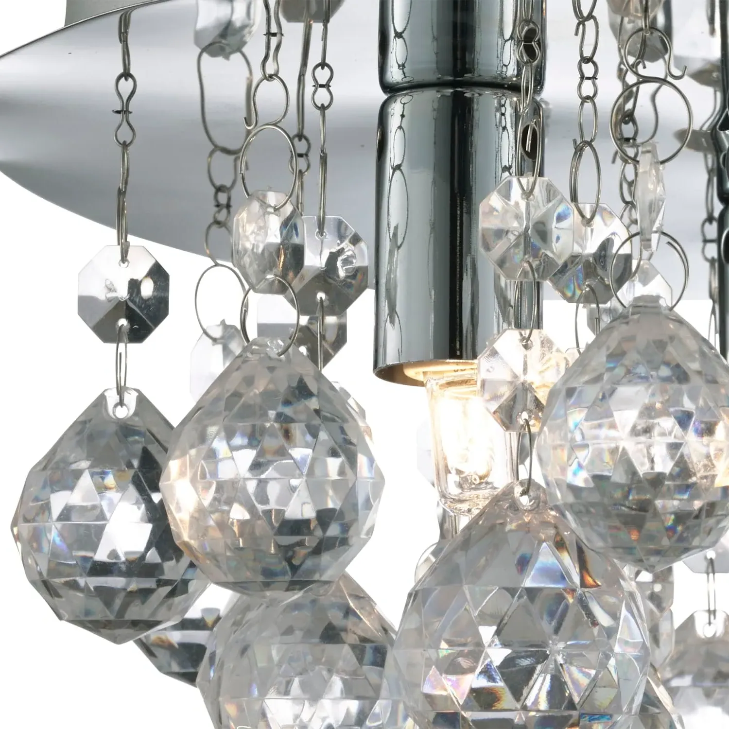 3-Light Flush Ceiling Light - Chrome, Acrylic image