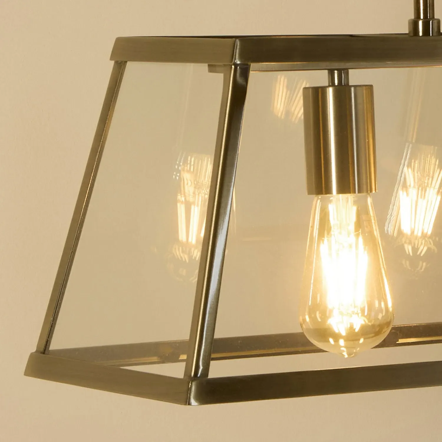3-Light Lantern Pendant Light - Gold, Brass