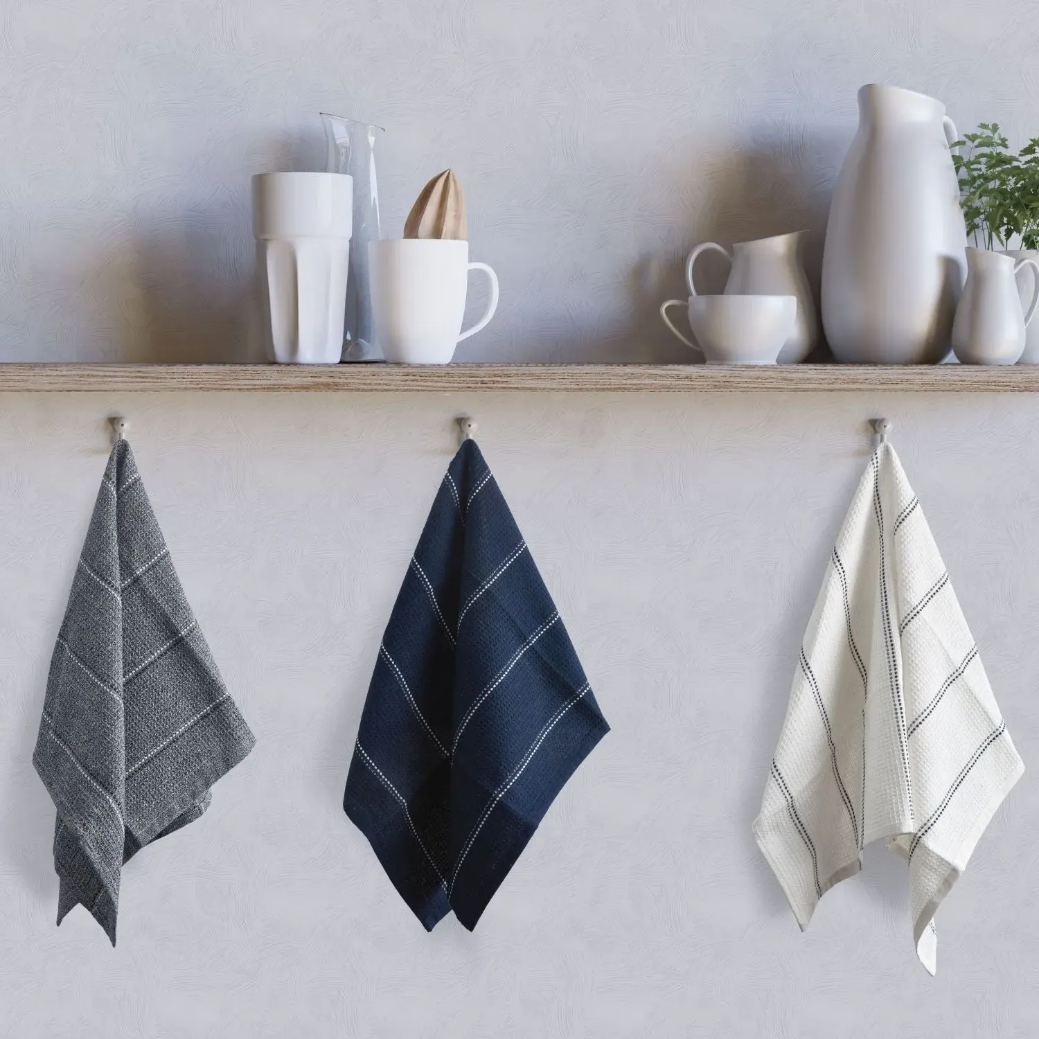 3-Pack Tea Towel Set - Blue, Cotton