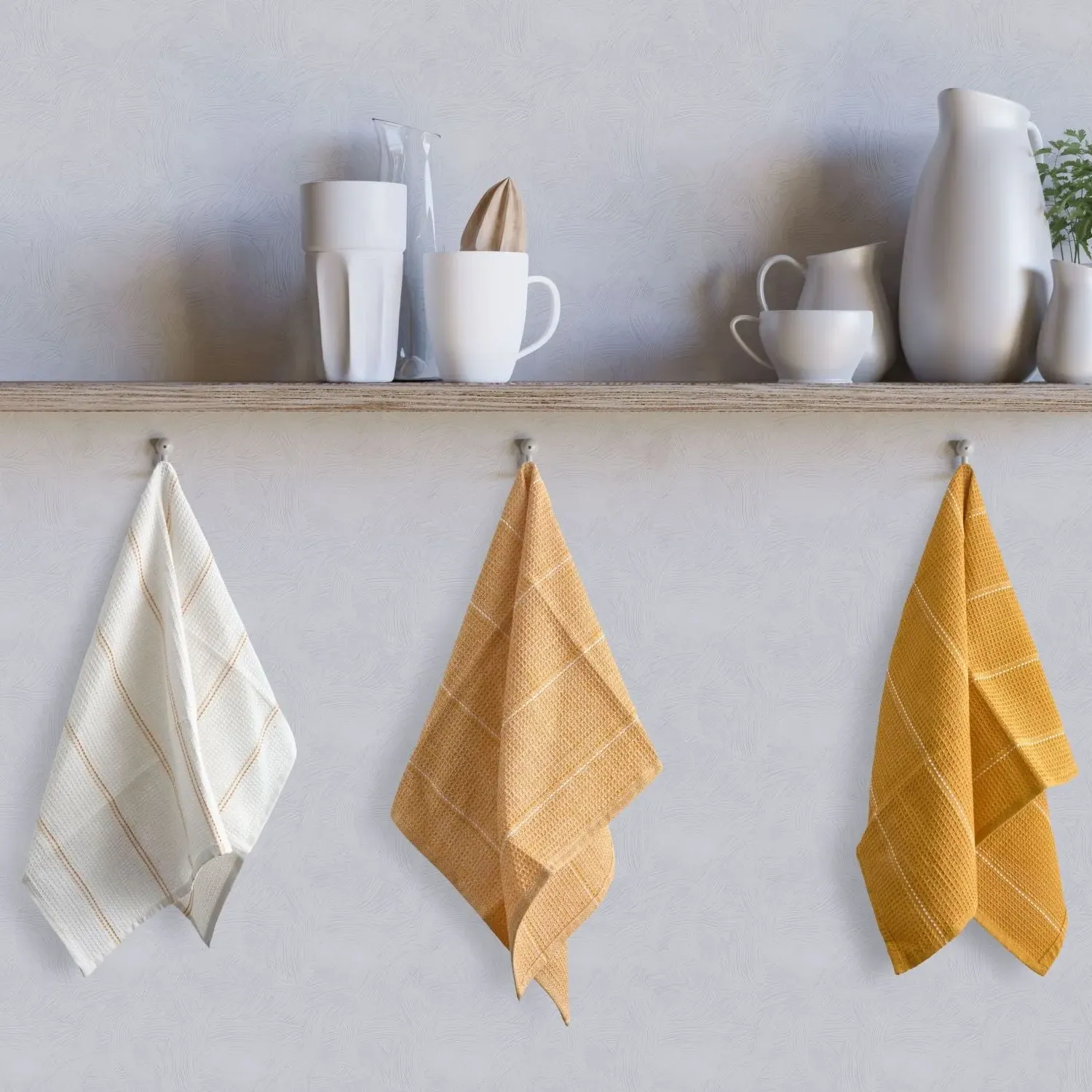 3-Pack Tea Towel Set - Yellow, Cotton