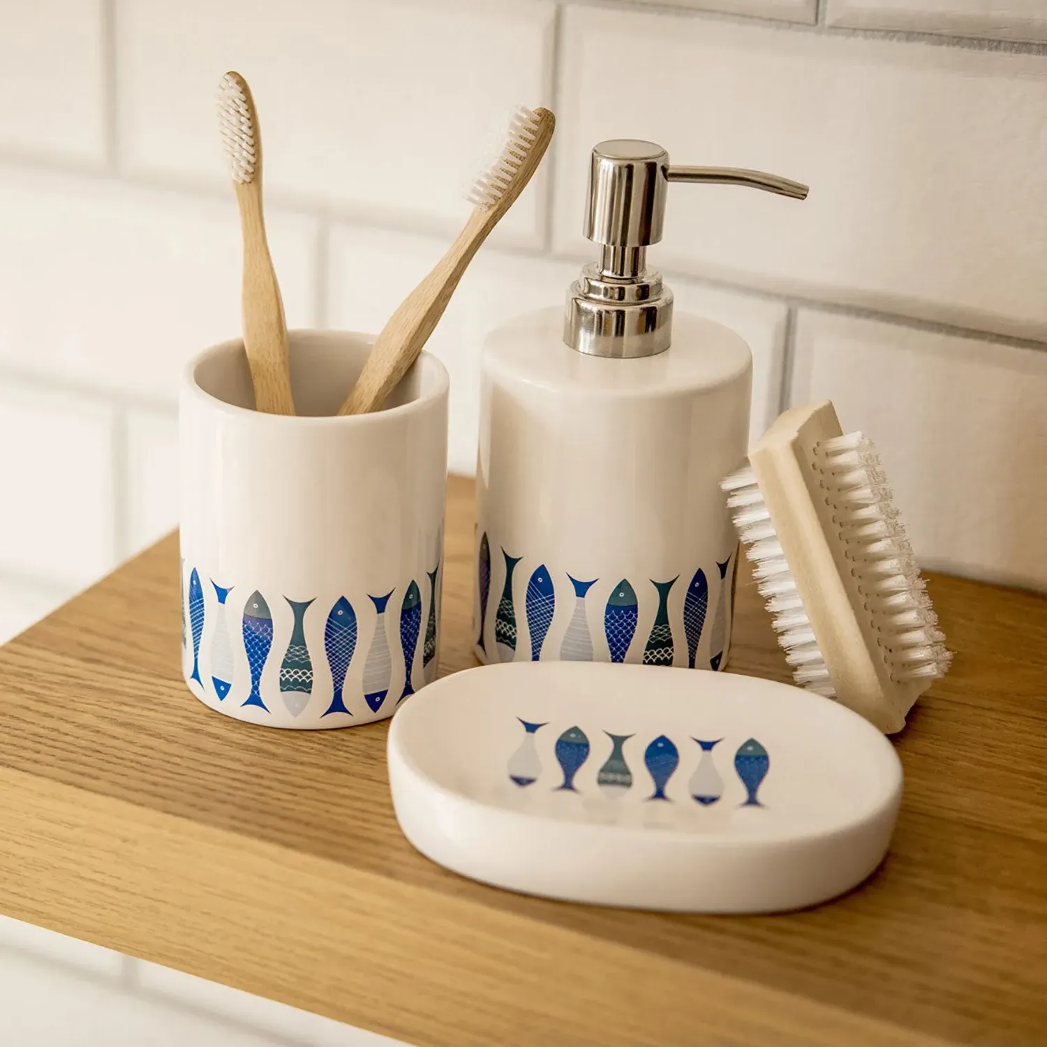 3-Piece Bathroom Set - White, Dolomite