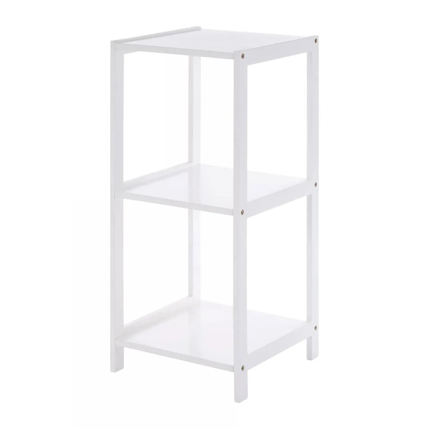 3-Tier Bathroom Shelf - White, Pine Wood