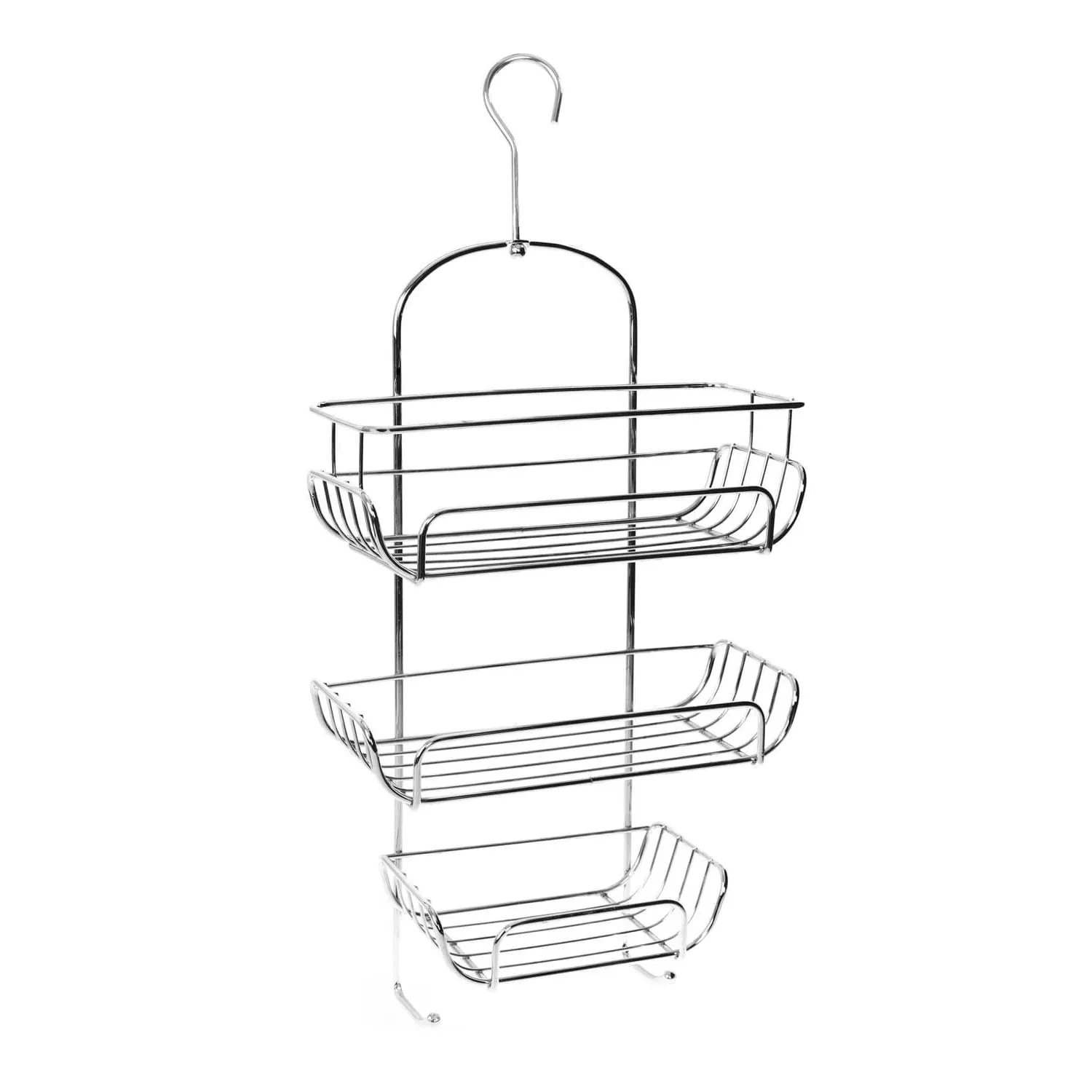 3-Tier Shower Caddy with Hook - Chrome, Metal