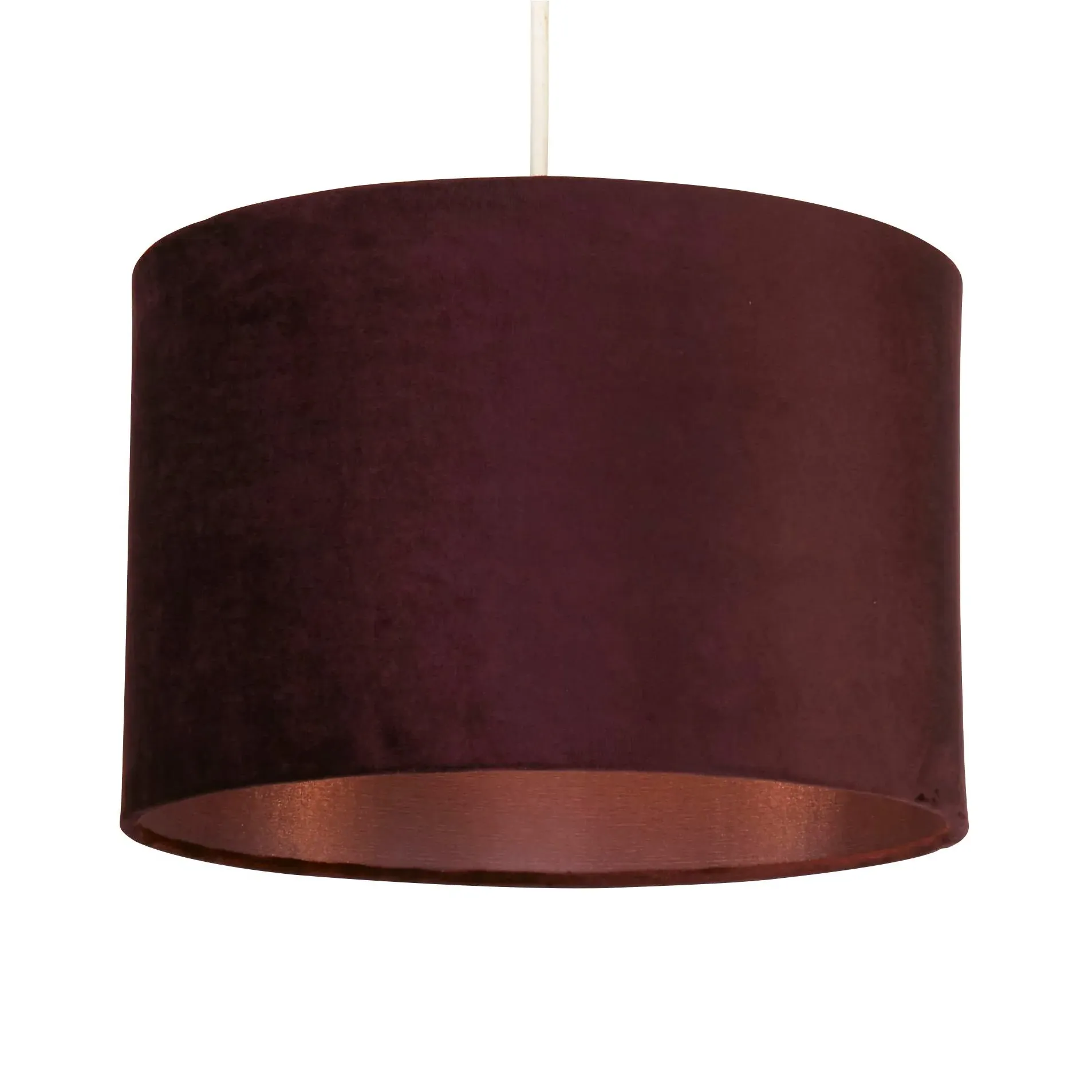 30cm Drum Light Shade - Purple, Velvet