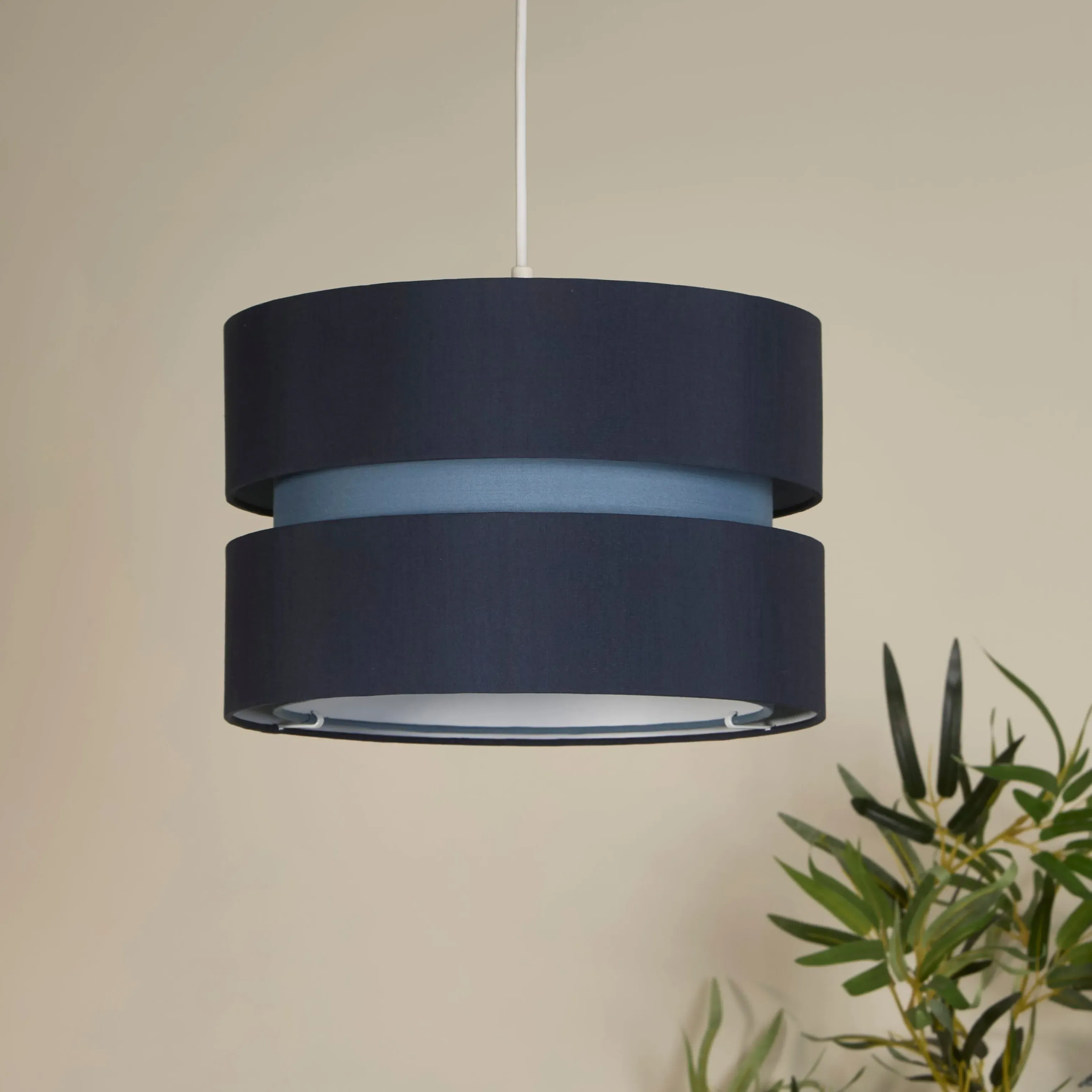 30cm Drum Shade Two Tone Design - Blue image