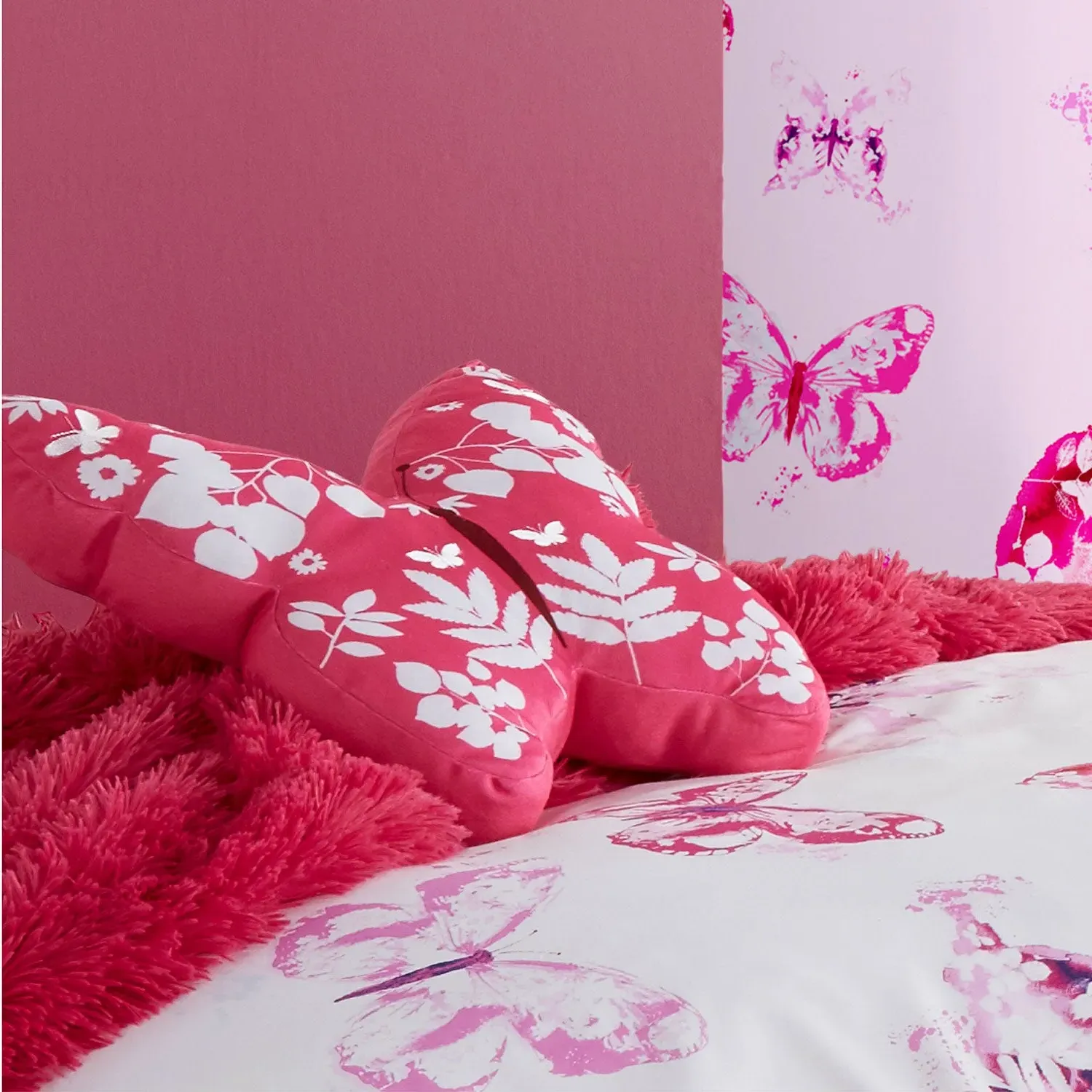 3D Butterfly Shaped Cushion - Pink image