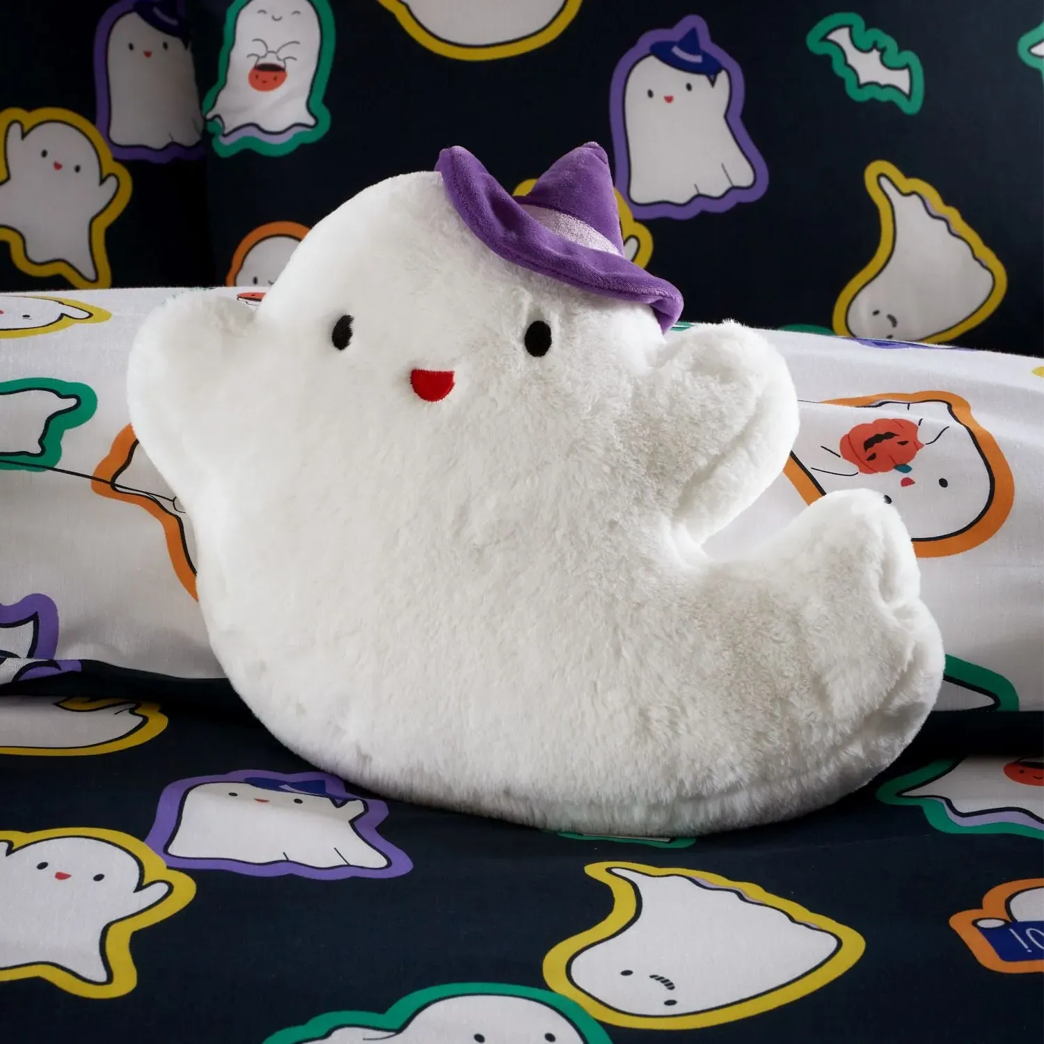 3D Ghost Shaped Cushion - White