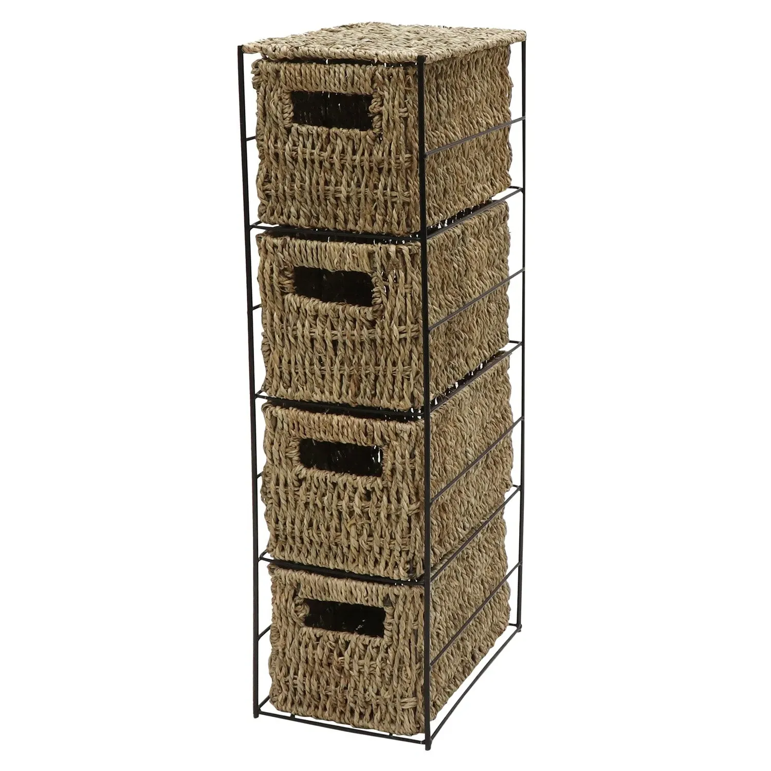 4-Drawer Storage Tower - Natural, Seagrass