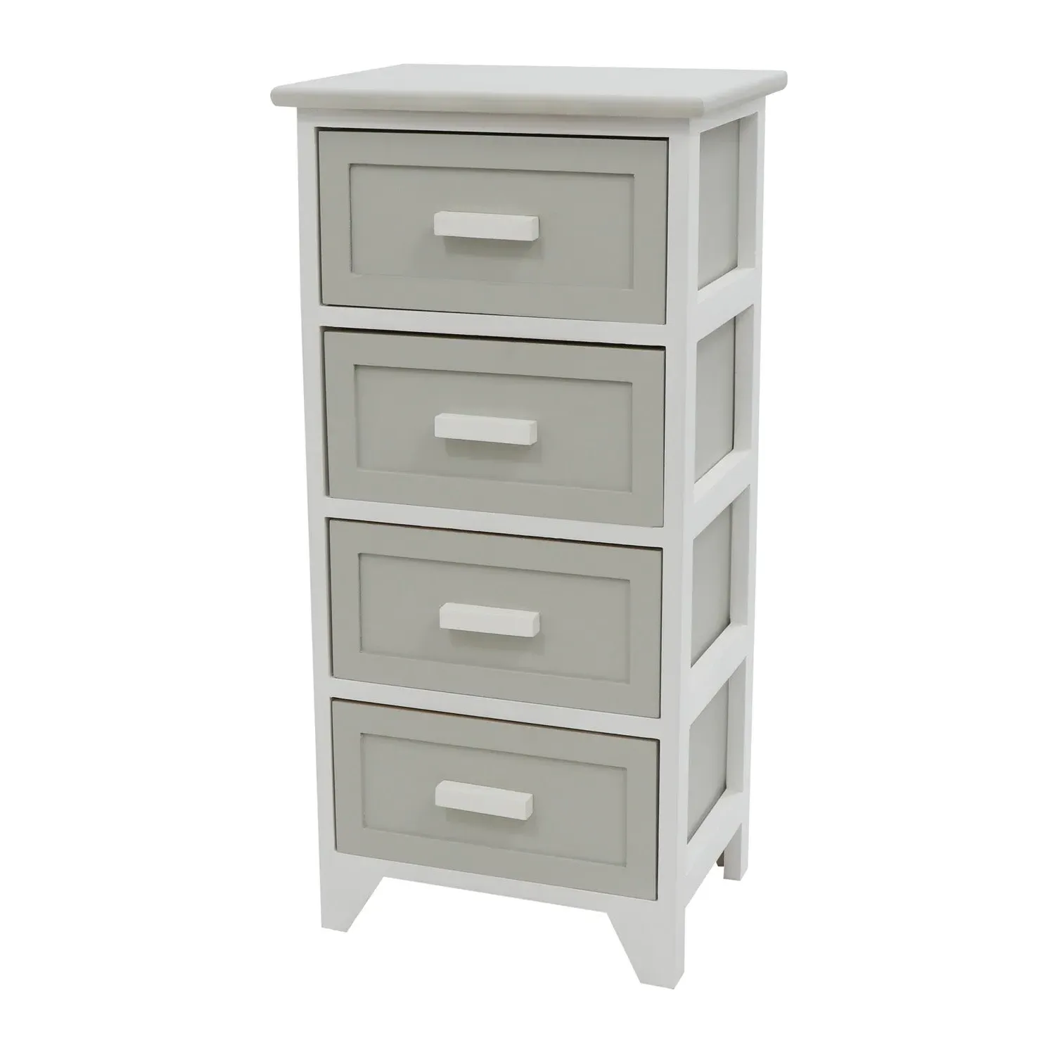 4-Drawer Tall Storage Unit - Grey, Wood