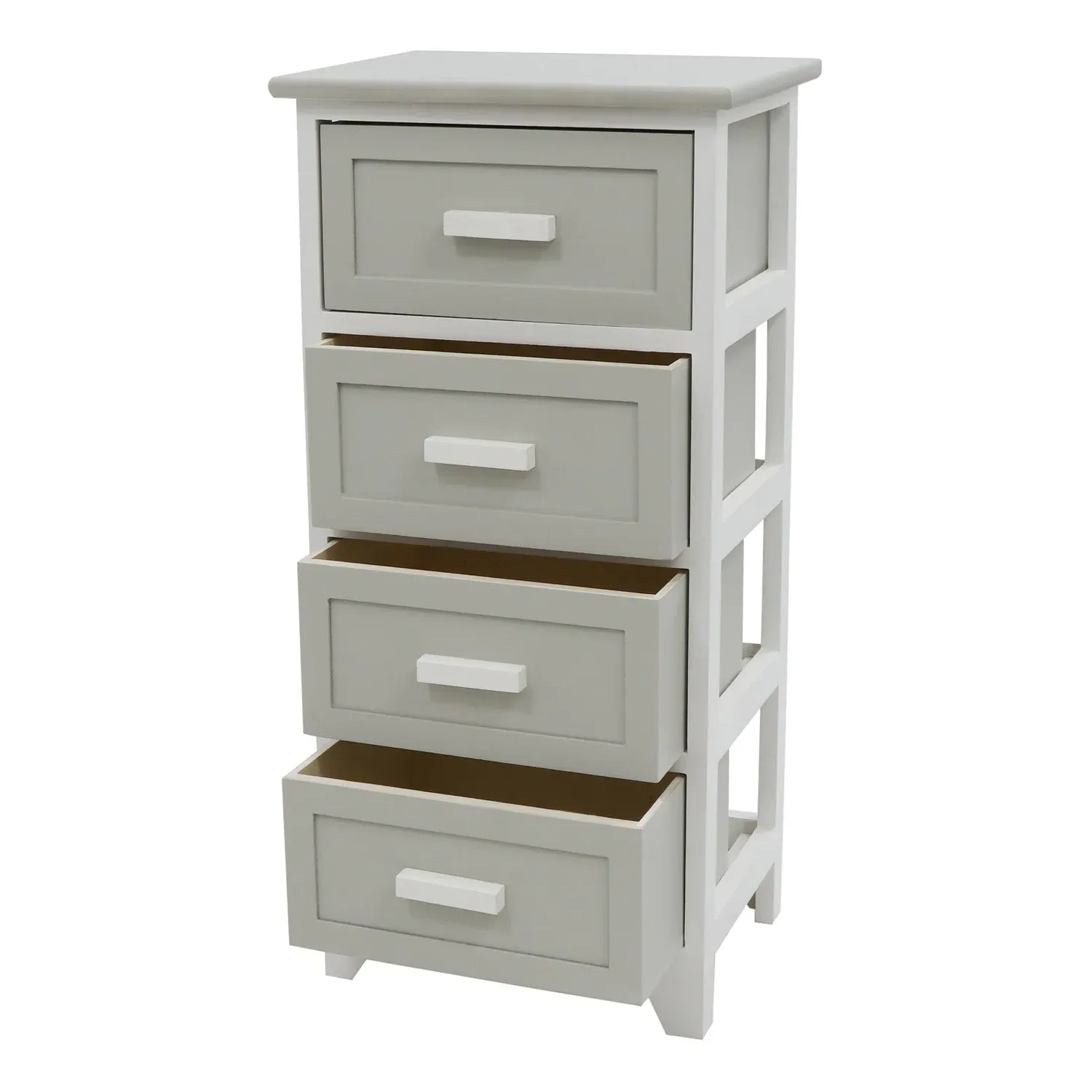 4-Drawer Tall Storage Unit - Grey, Wood image