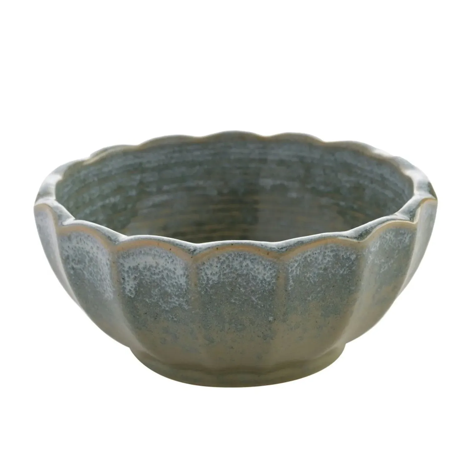 4-Piece Bowl Set with Ribbed Pattern - Green image