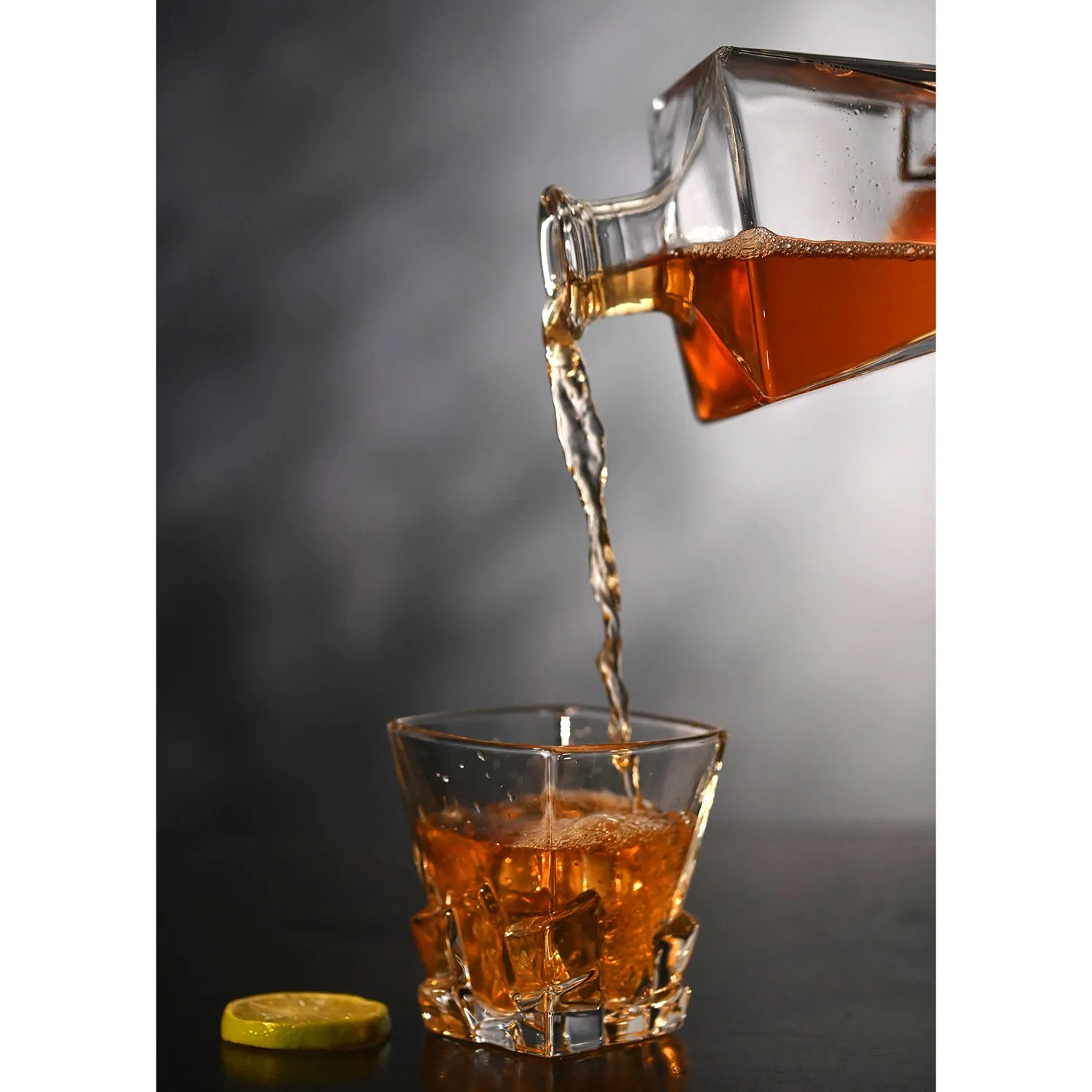 4-Piece Whiskey Set with Decanter - Crystal Glass