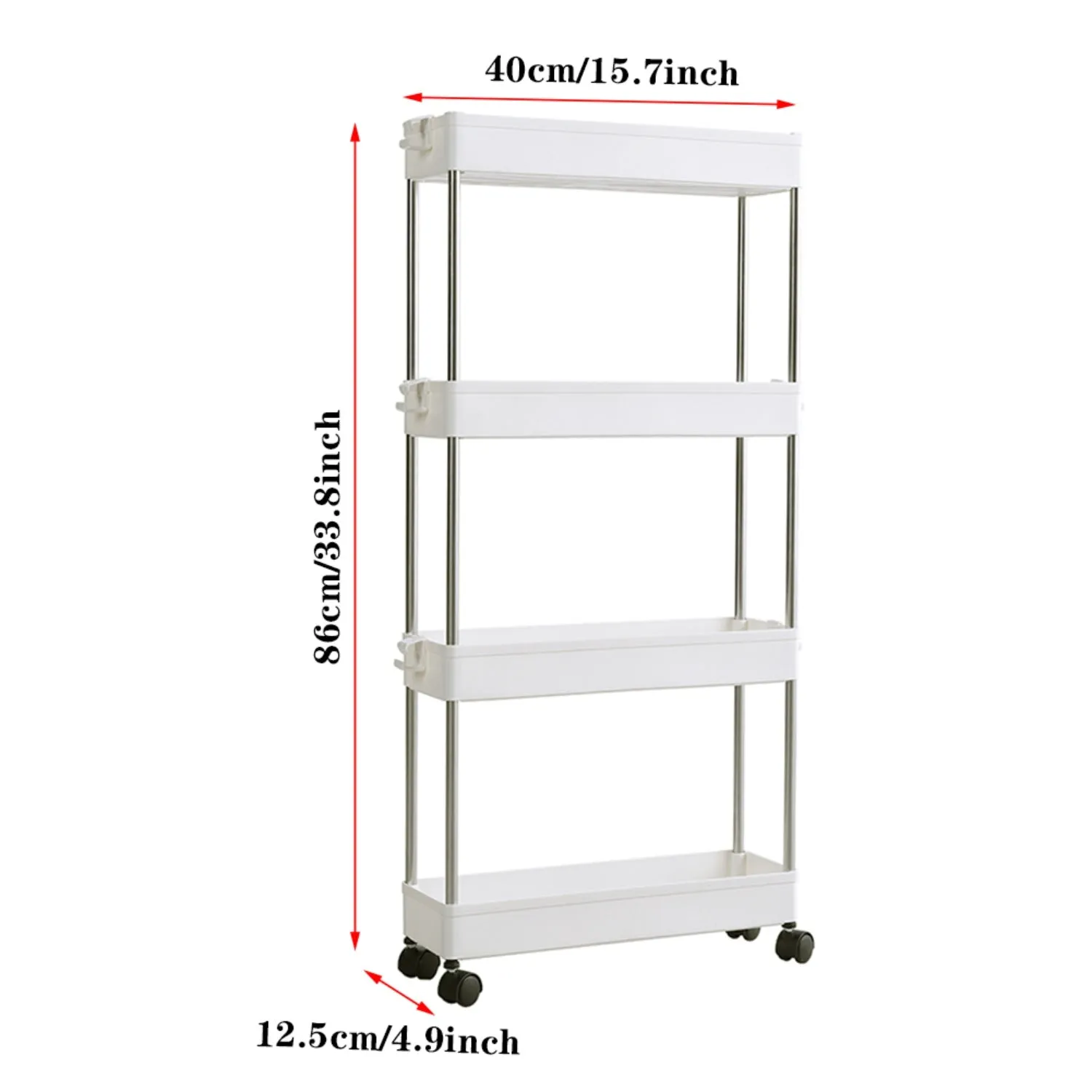 4-Tier Slim Corner Storage Shelf - White, Plastic product