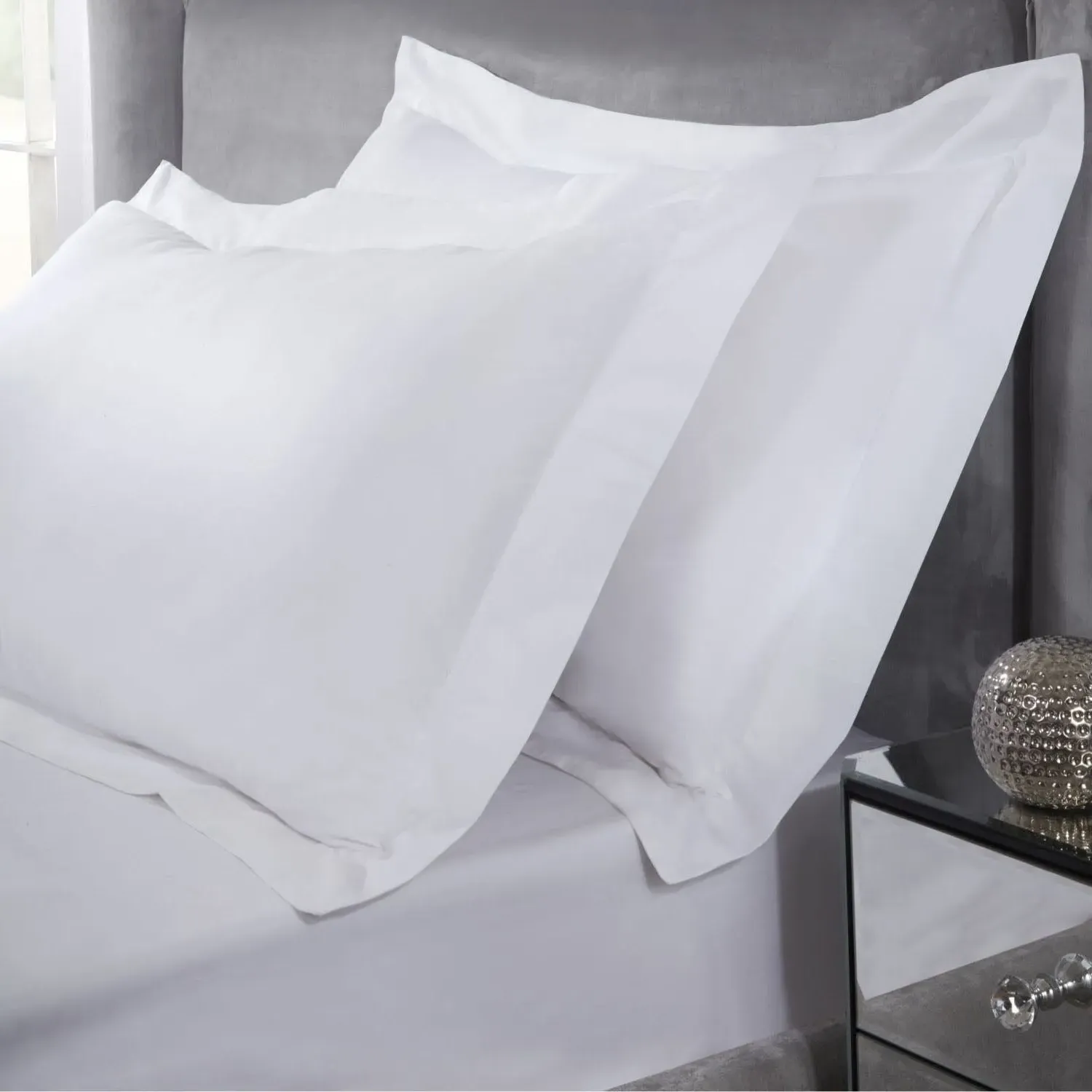 400 Thread Count Oxford Pillowcases Pair - White, Cotton product