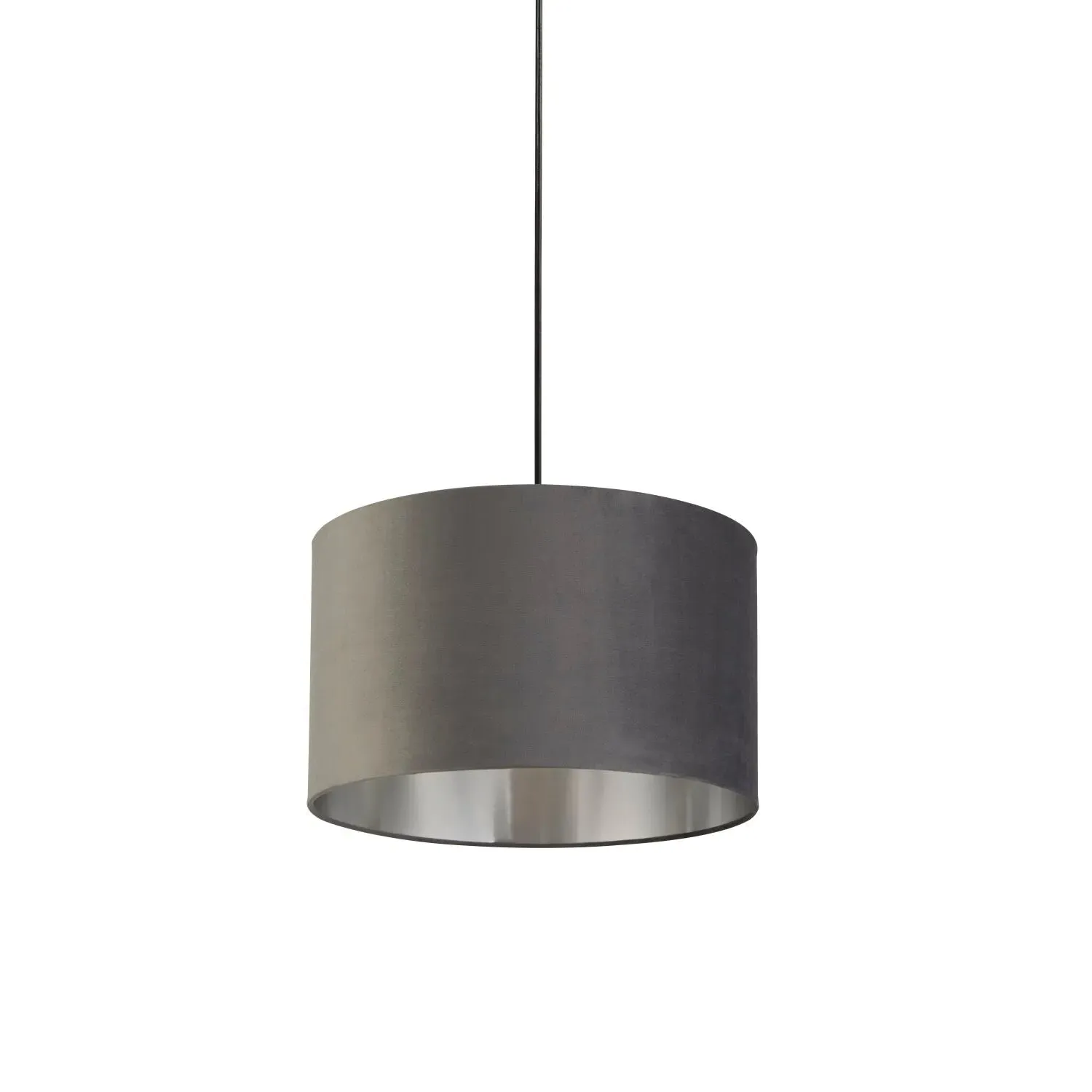 40cm Ceiling Light Shade - Grey, Velvet image