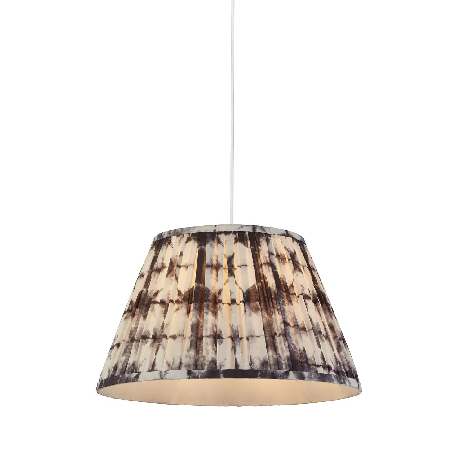 40cm Pendant Light Shade - White, Pleated