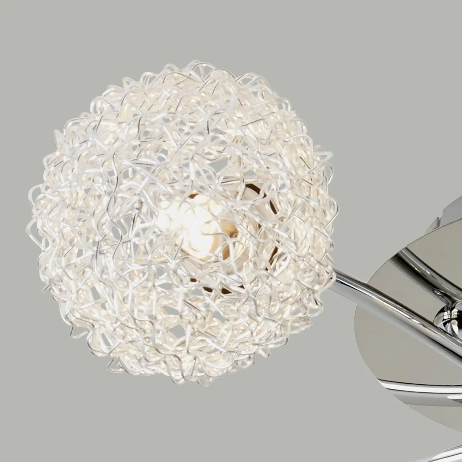 5-Light Flush Ceiling Light - Silver, Chrome by Julian Charles, alternate view