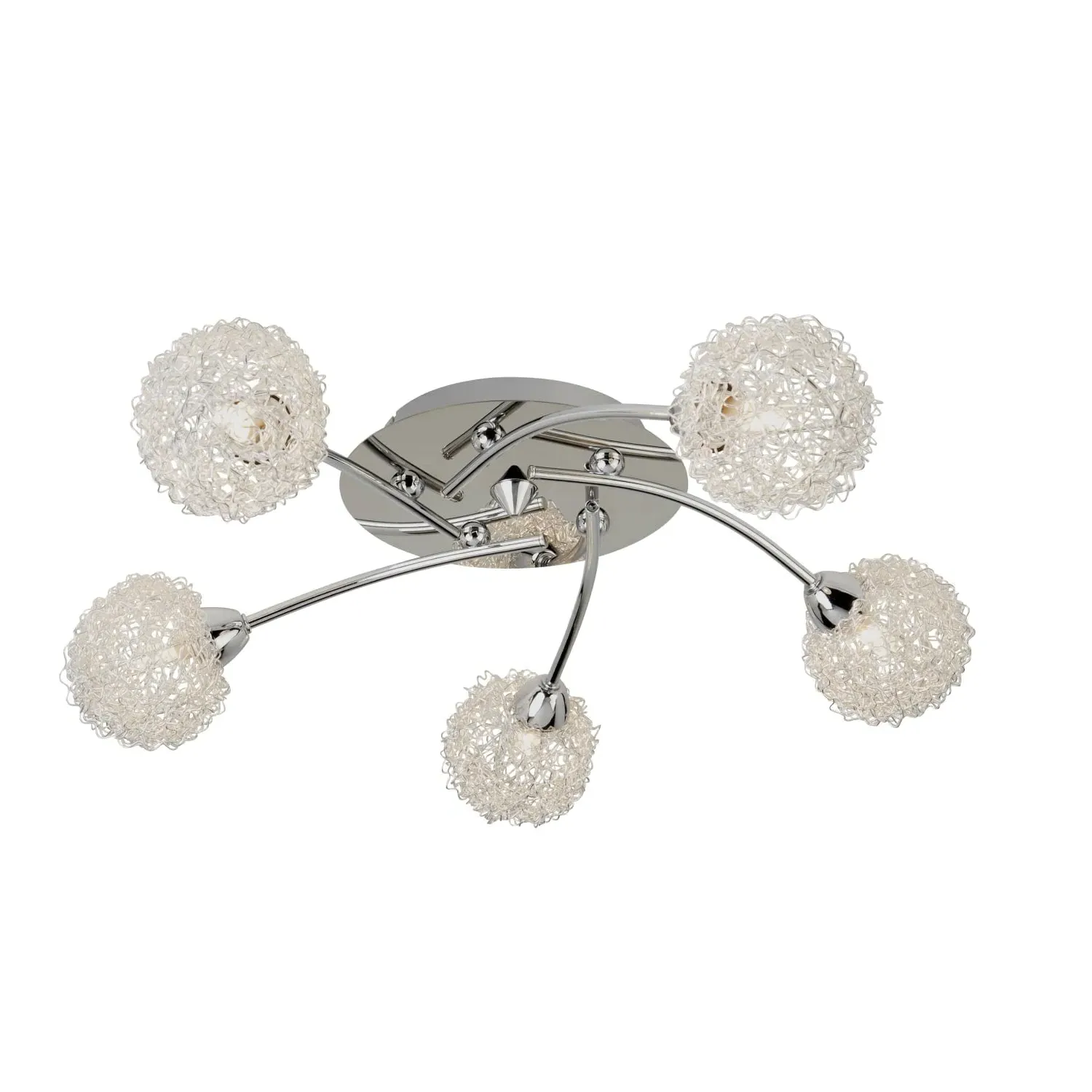 5-Light Flush Ceiling Light - Silver, Chrome by Julian Charles