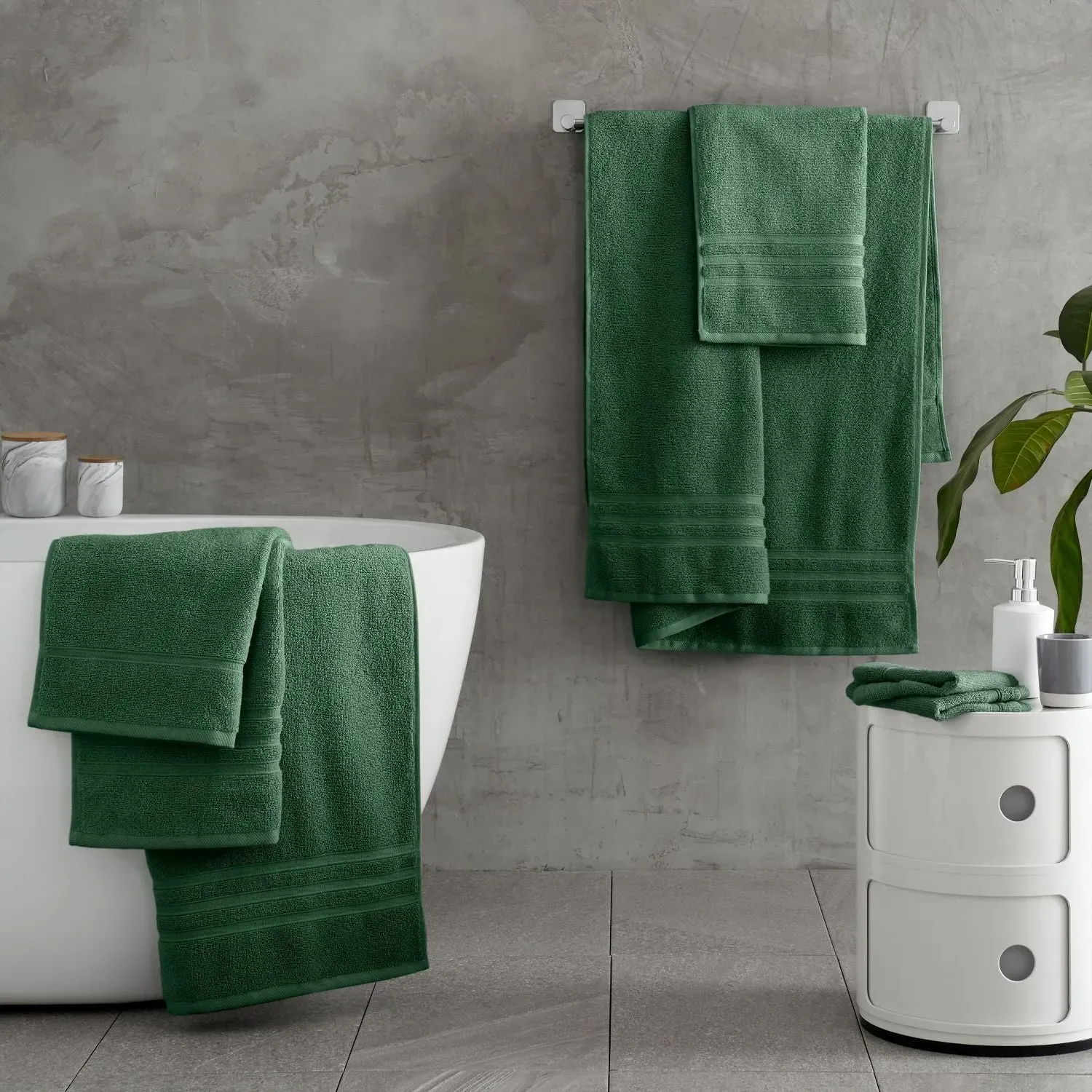 6-Piece Towel Bale Set - Green, Cotton