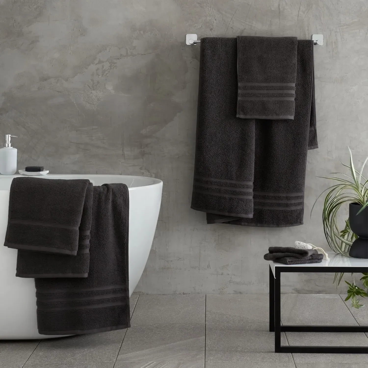 6-Piece Towel Bale Set - Grey, Cotton