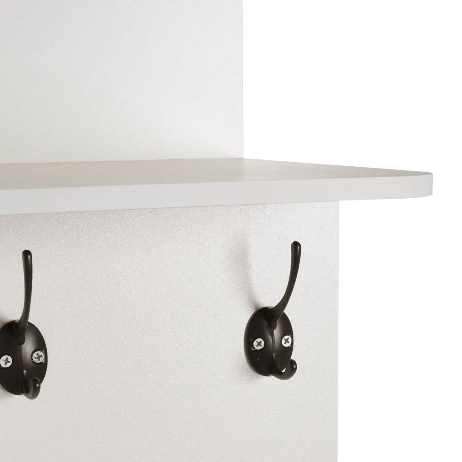 6 Tier Corner Storage Rack with Hooks - White, MDF by Julian Charles, alternate view