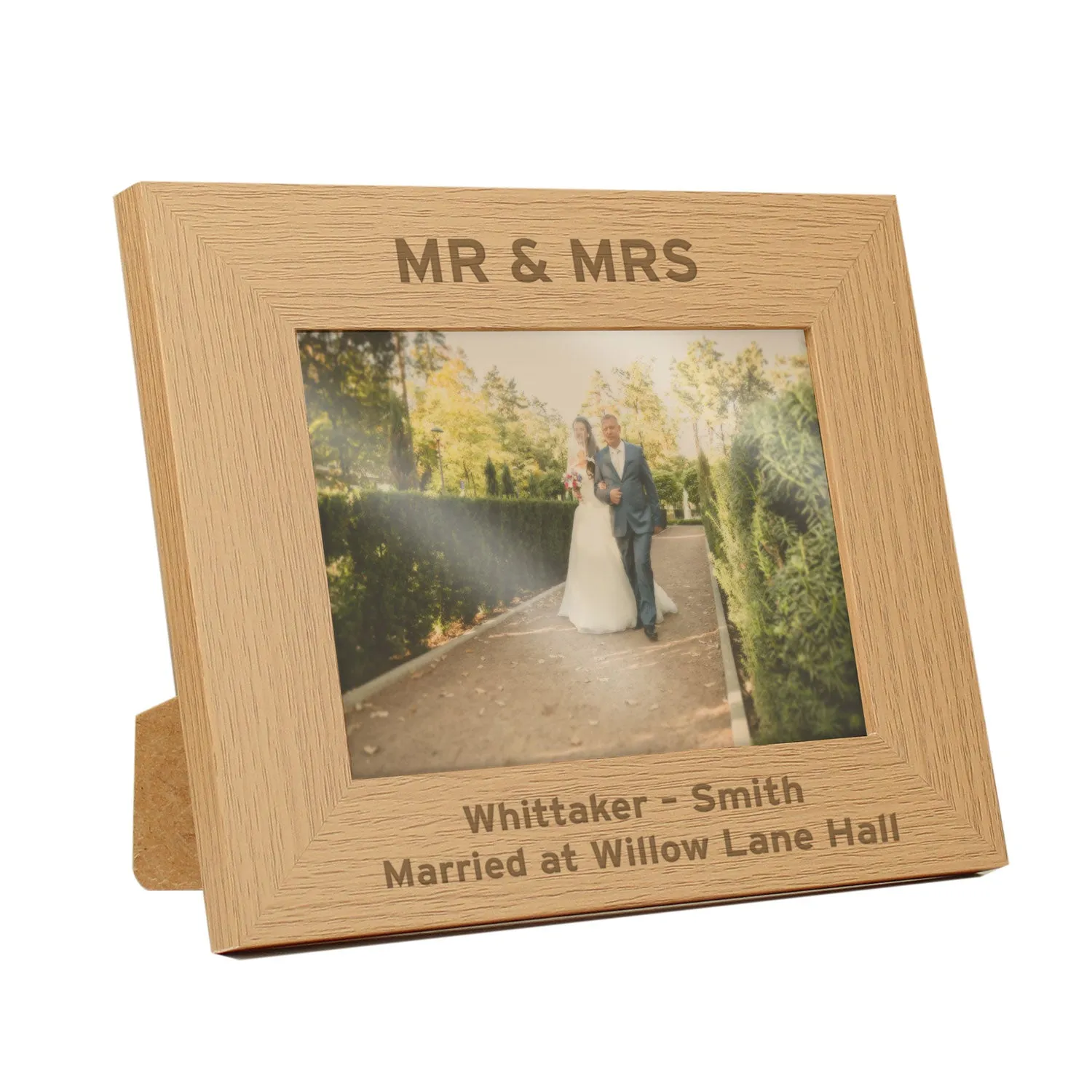 7x5 Photo Frame with Bold Text - Brown, Oak