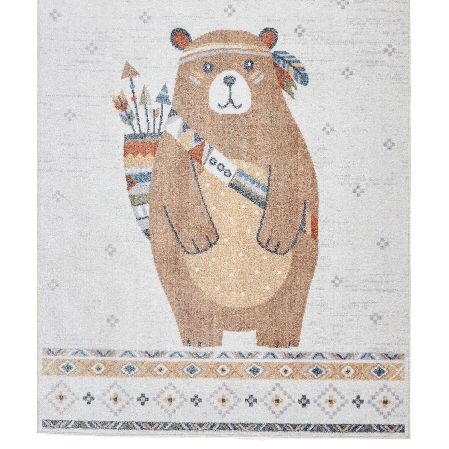 80x150 Bear Recycled Rug - Brown, Polypropylene image