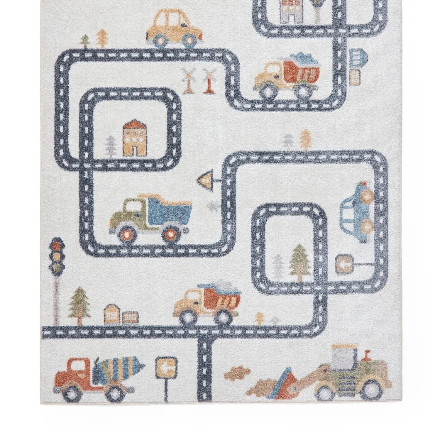 80x150 Road Map Recycled Rug - Cream, Polypropylene