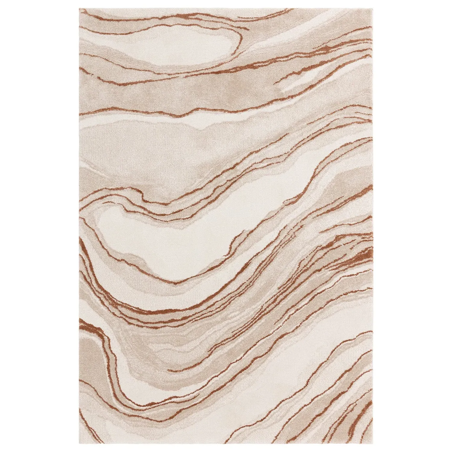 80x150cm Area Rug with High-Low Pile - Brown