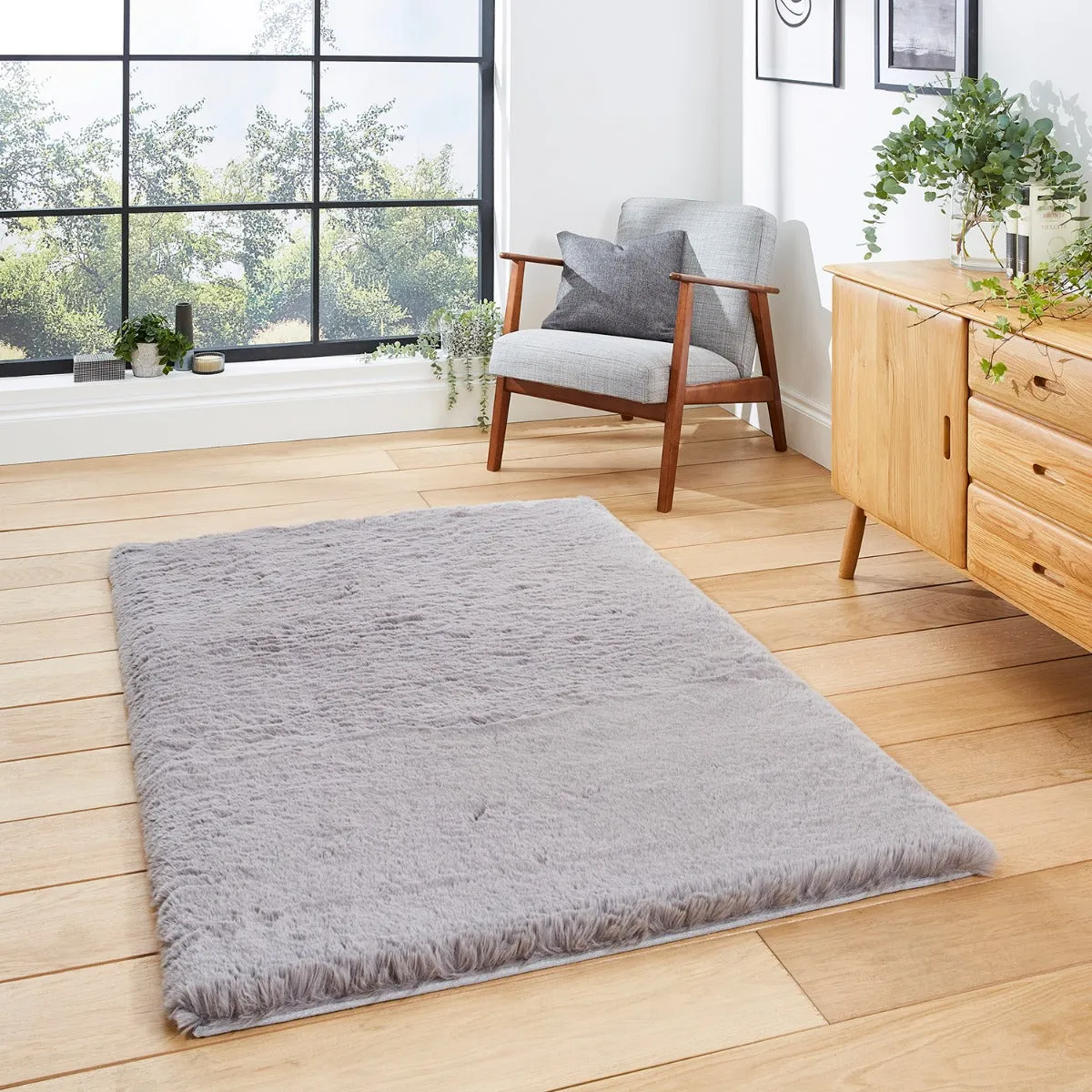 80x150cm Shaggy Rug with Dense Pile - Grey